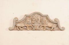 French Wall Plaque w/Carved Lions, 19th C.