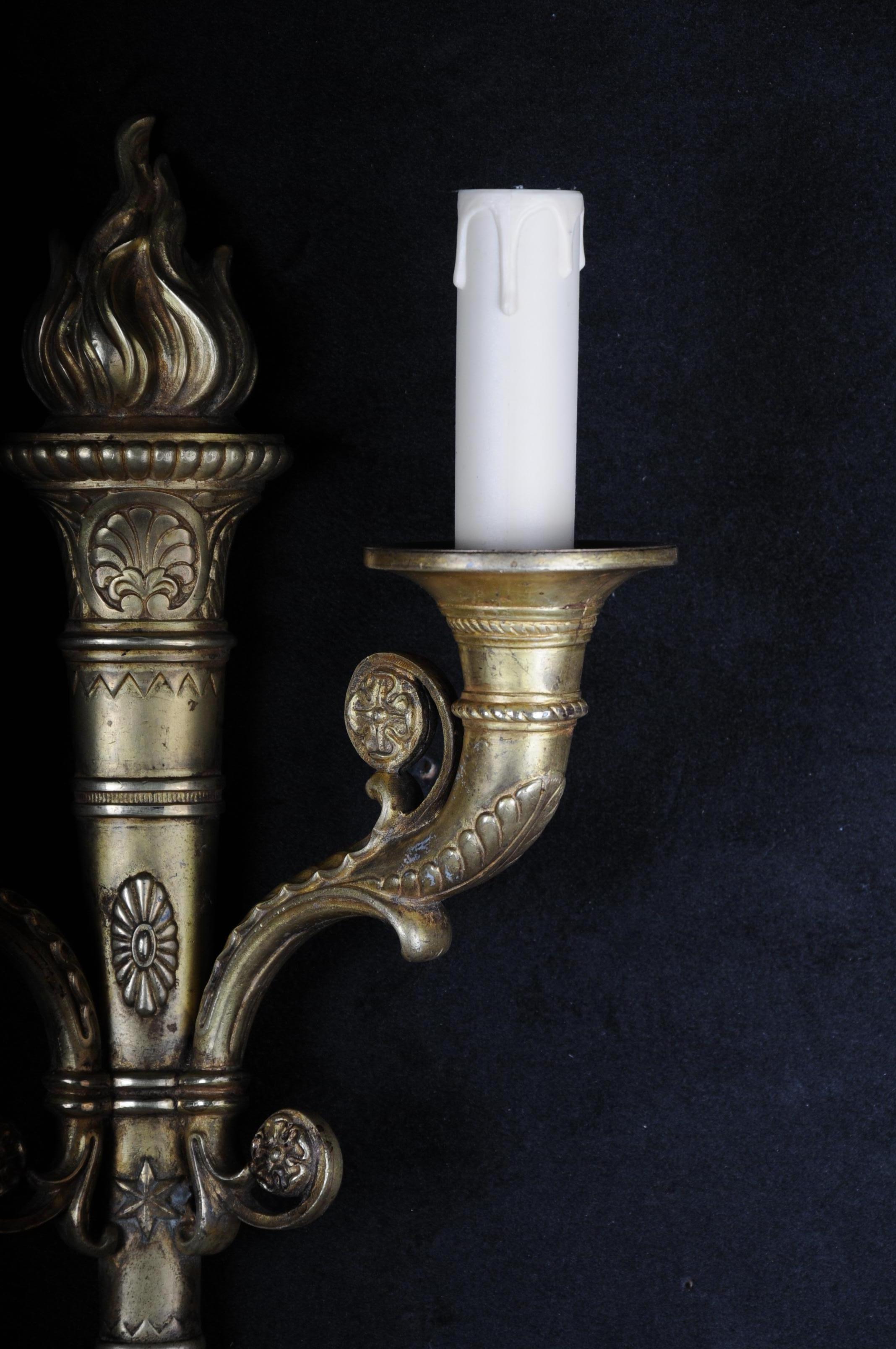 French Wall Sconce Applique in Empire Style circa 1900 Bronze For Sale 2