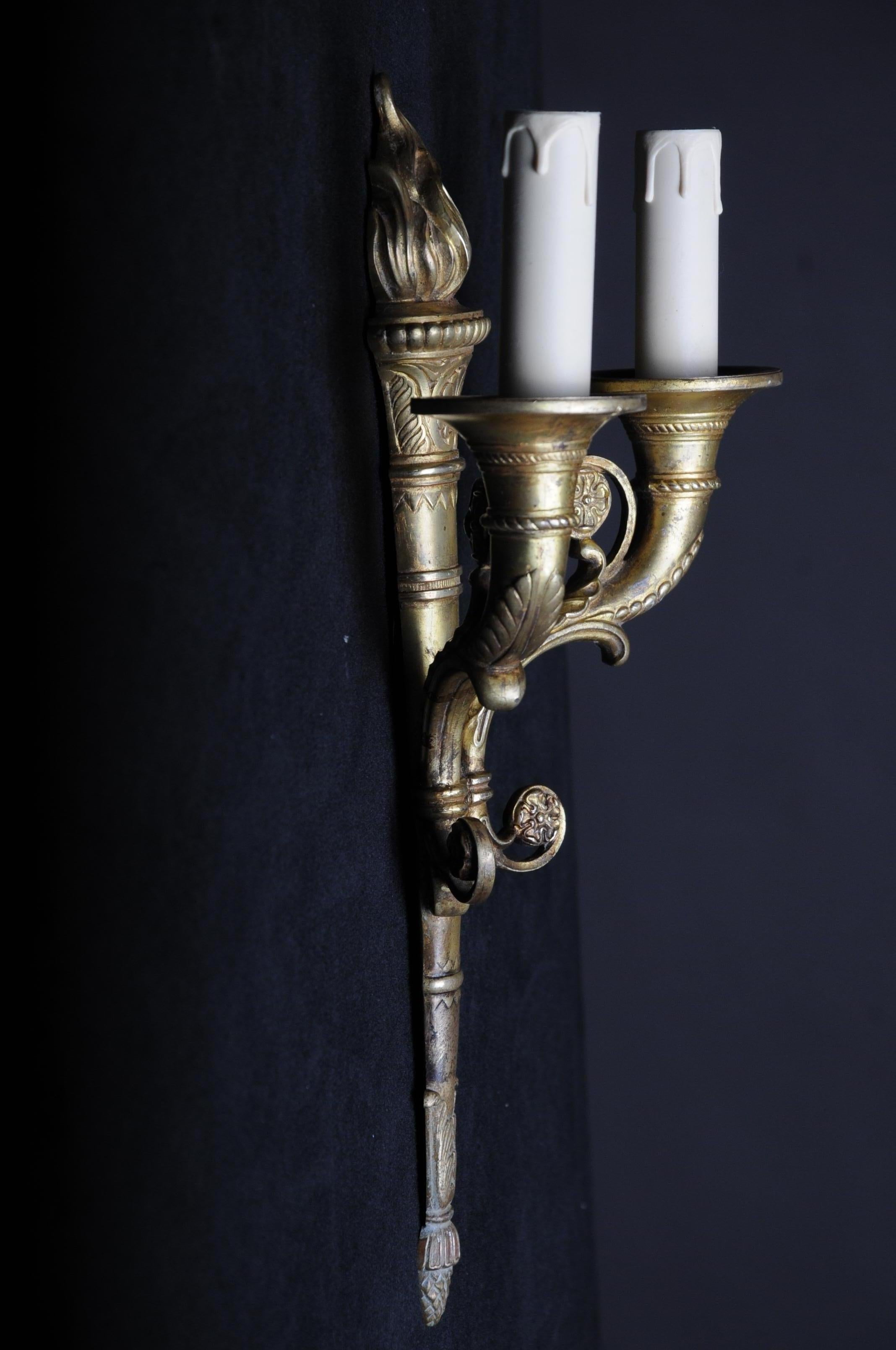 French Wall Sconce Applique in Empire Style circa 1900 Bronze For Sale 3