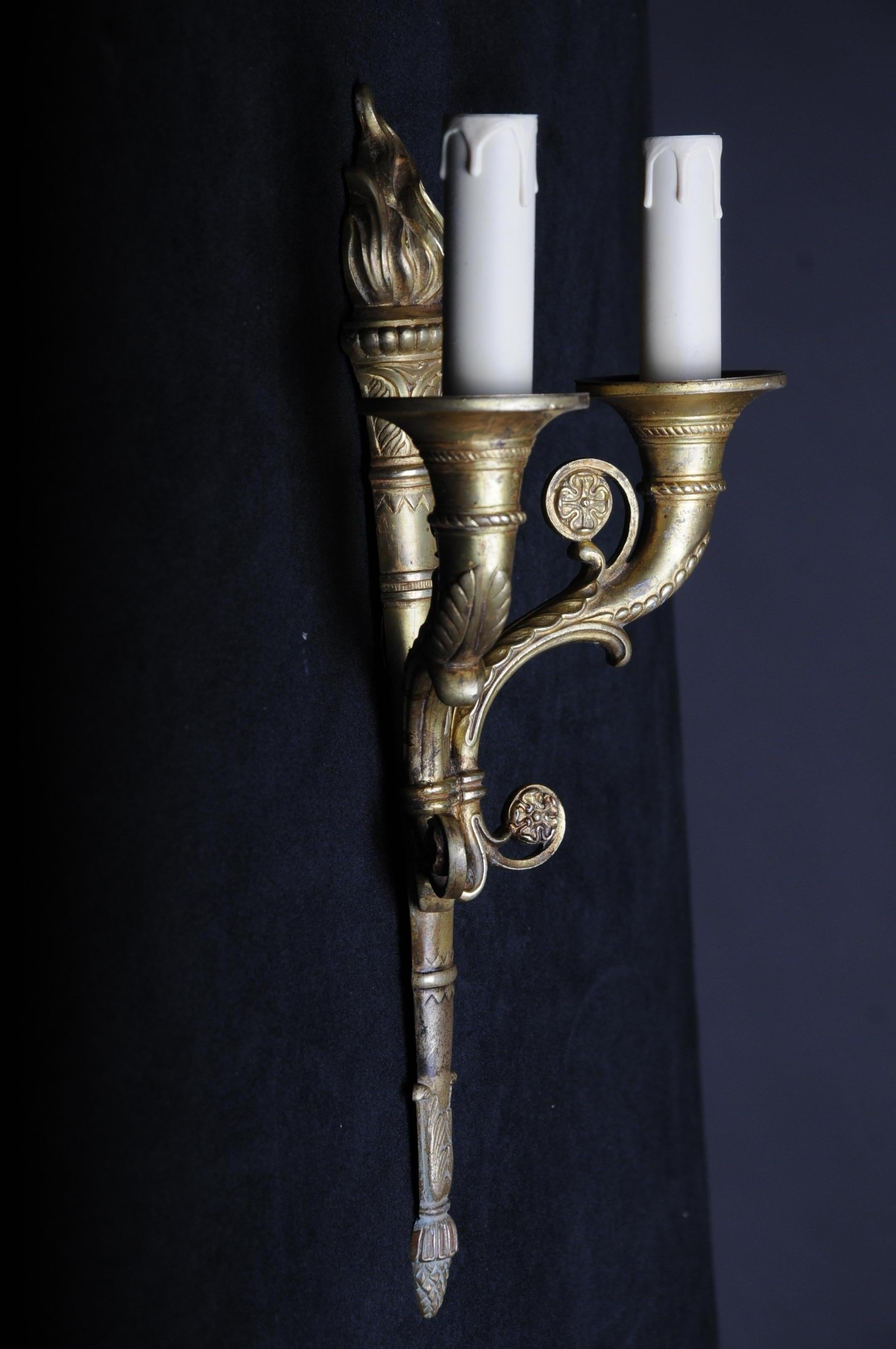 French Wall Sconce Applique in Empire Style circa 1900 Bronze For Sale 5