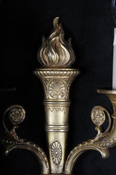French Wall Sconce Applique in Empire Style circa 1900 Bronze