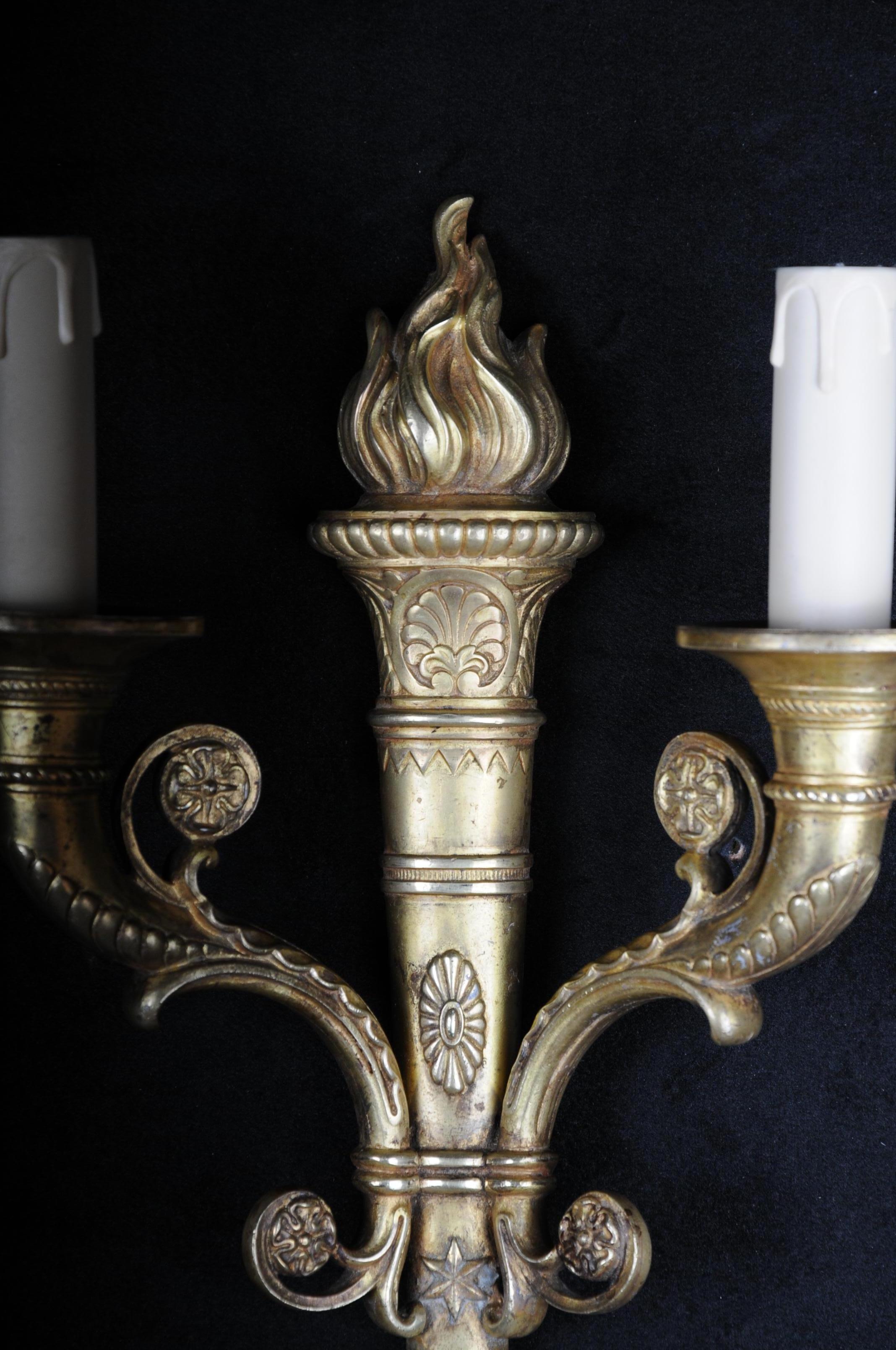 French Wall Sconce Applique in Empire Style circa 1900 Bronze For Sale 1