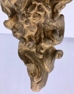 French Wall Sconce in Terra Cotta with Floral and Scroll Design, Mid-1900s