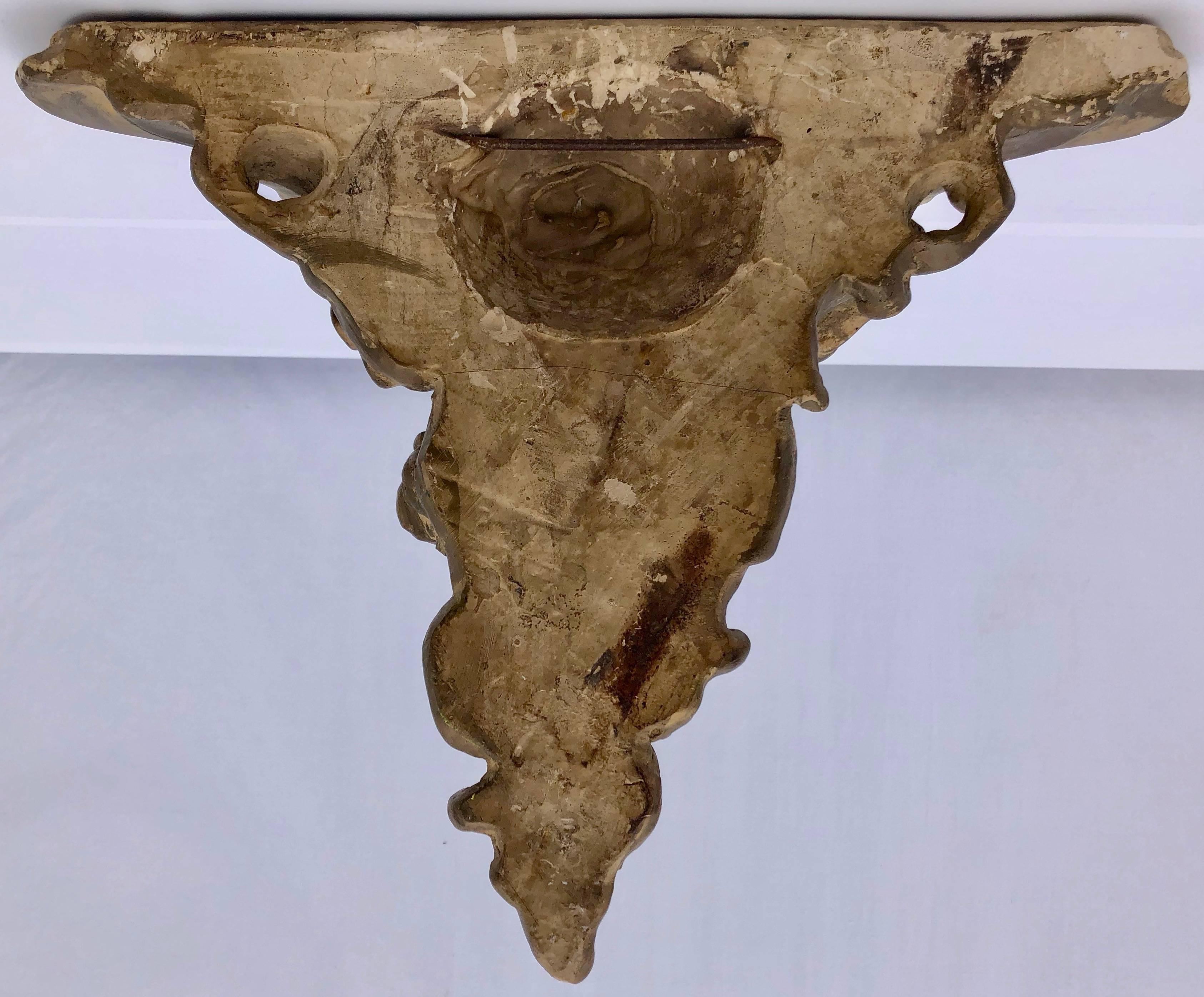 French Wall Sconce in Terra Cotta with Floral and Scroll Design, Mid-1900s In Good Condition For Sale In Petaluma, CA