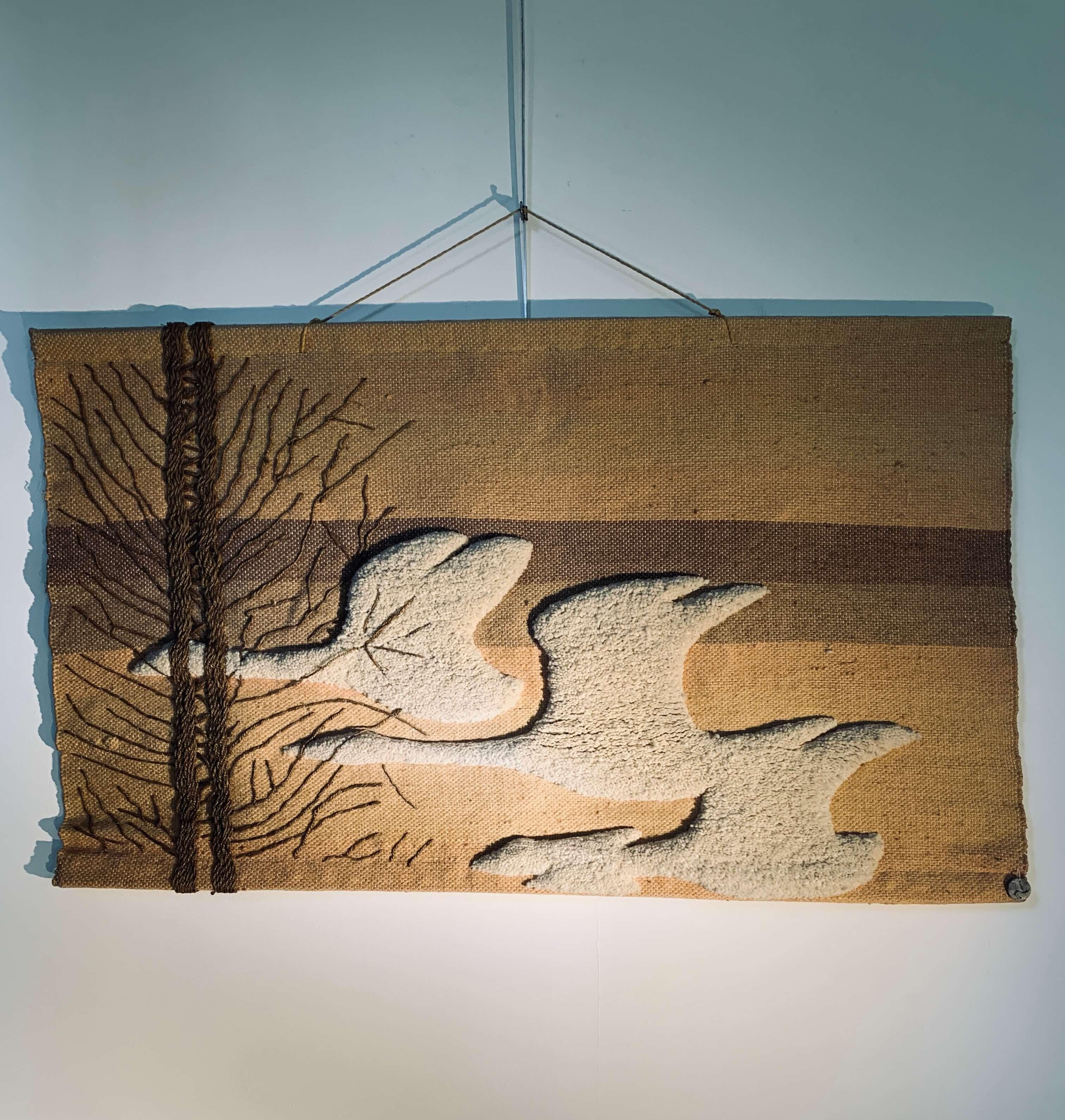 Hand-Woven French wall tapestry 1960 For Sale