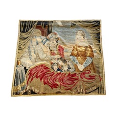 French Wall Tapestry – Early 19th Century Family Blessing Scene