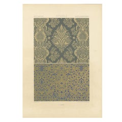 Papier peint et motifs textiles français - Motifs de damas et de volutes, vers 1869