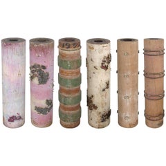 French Wallpaper Rollers for Table Lamp Bases