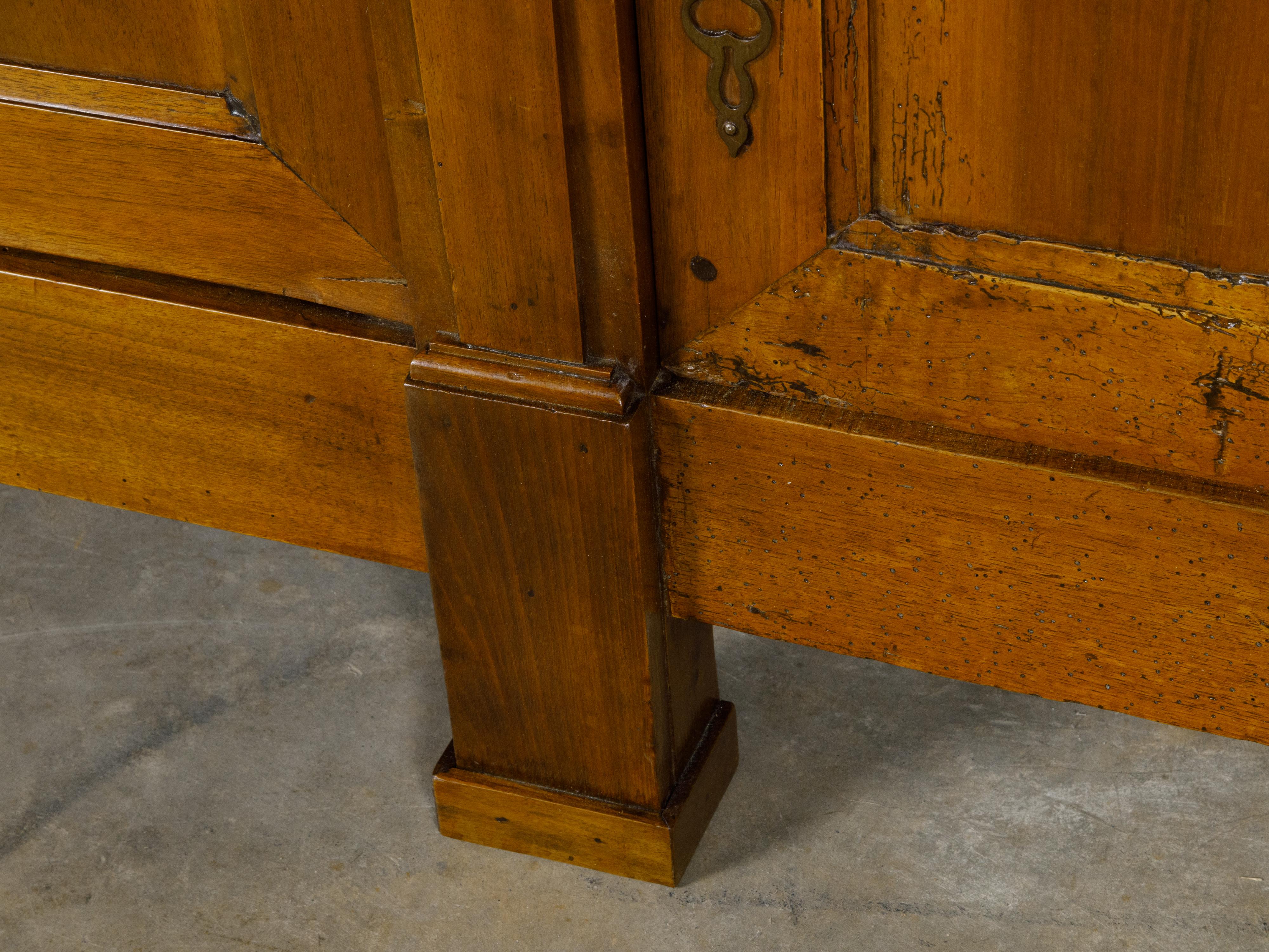 French Walnut 19th Century Three-Door Enfilade with Marble Top and Pilasters For Sale 2
