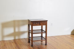 French Walnut 2-Drawer Etagere Table, ca. 1800