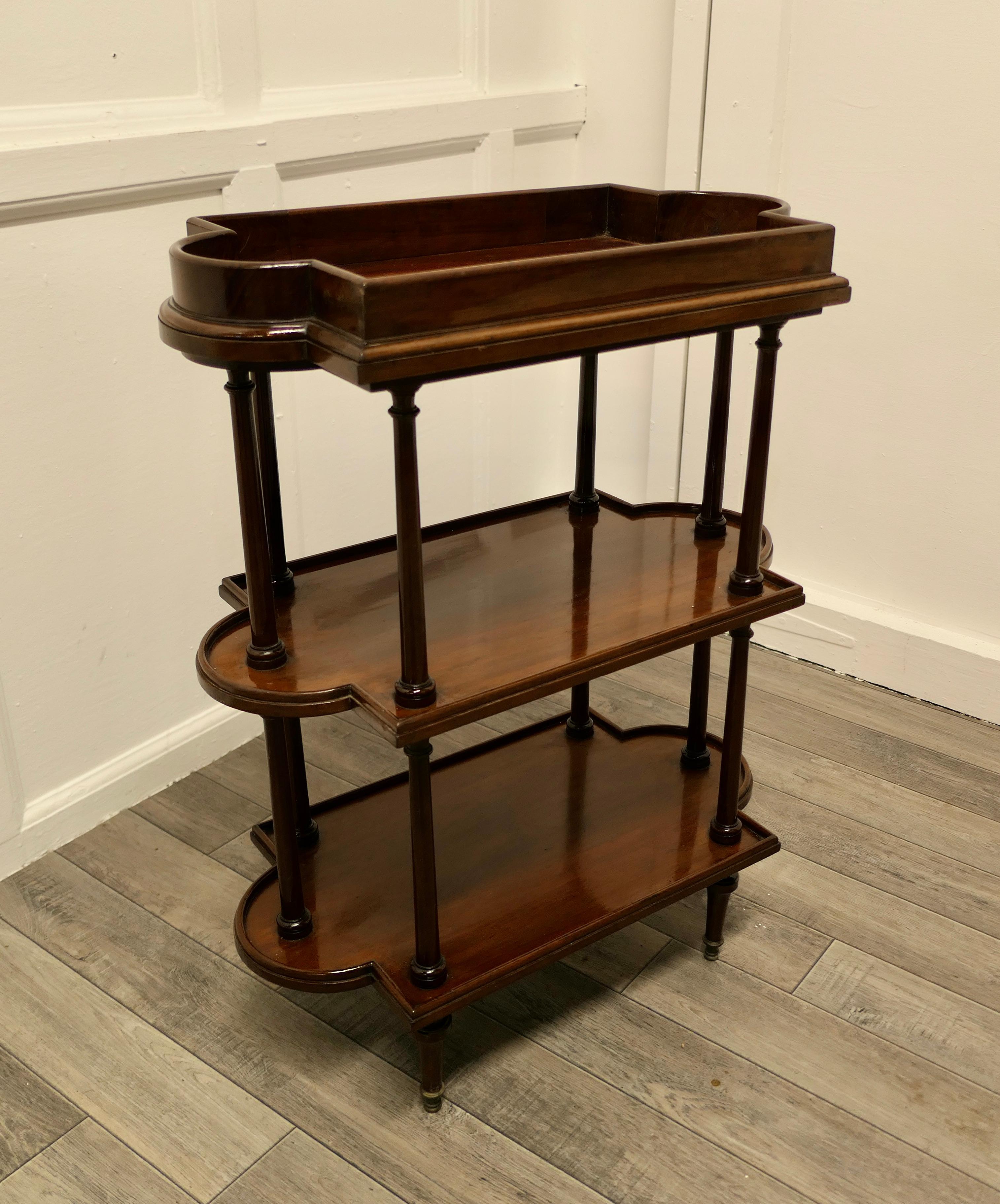 19th Century French Walnut 3 Tier Etagere or Occasional Table