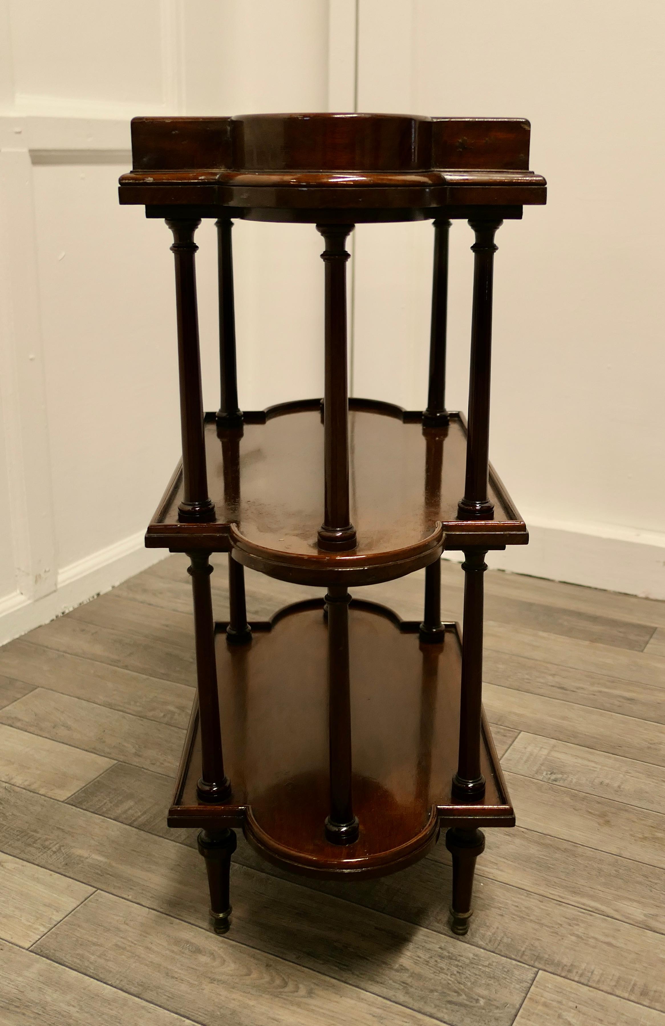 French Walnut 3 Tier Etagere or Occasional Table 2