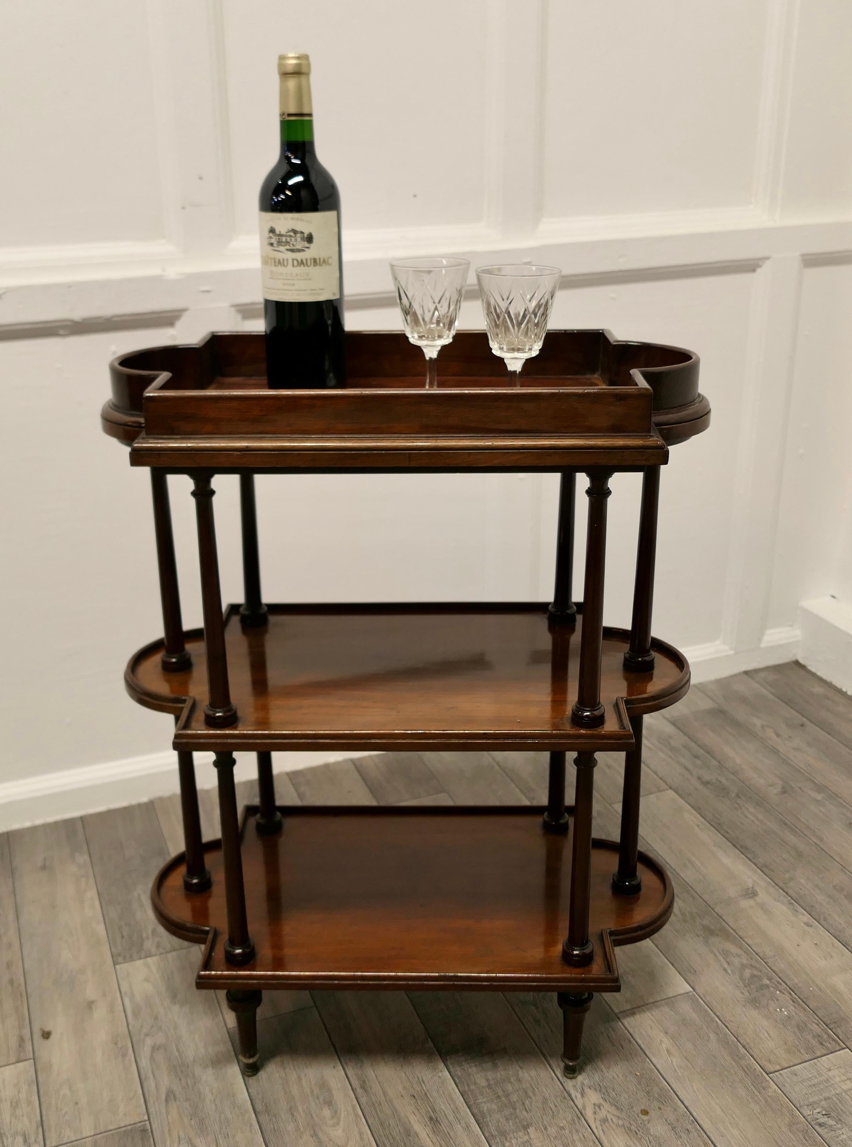 French Walnut 3 Tier Etagere or Occasional Table 4