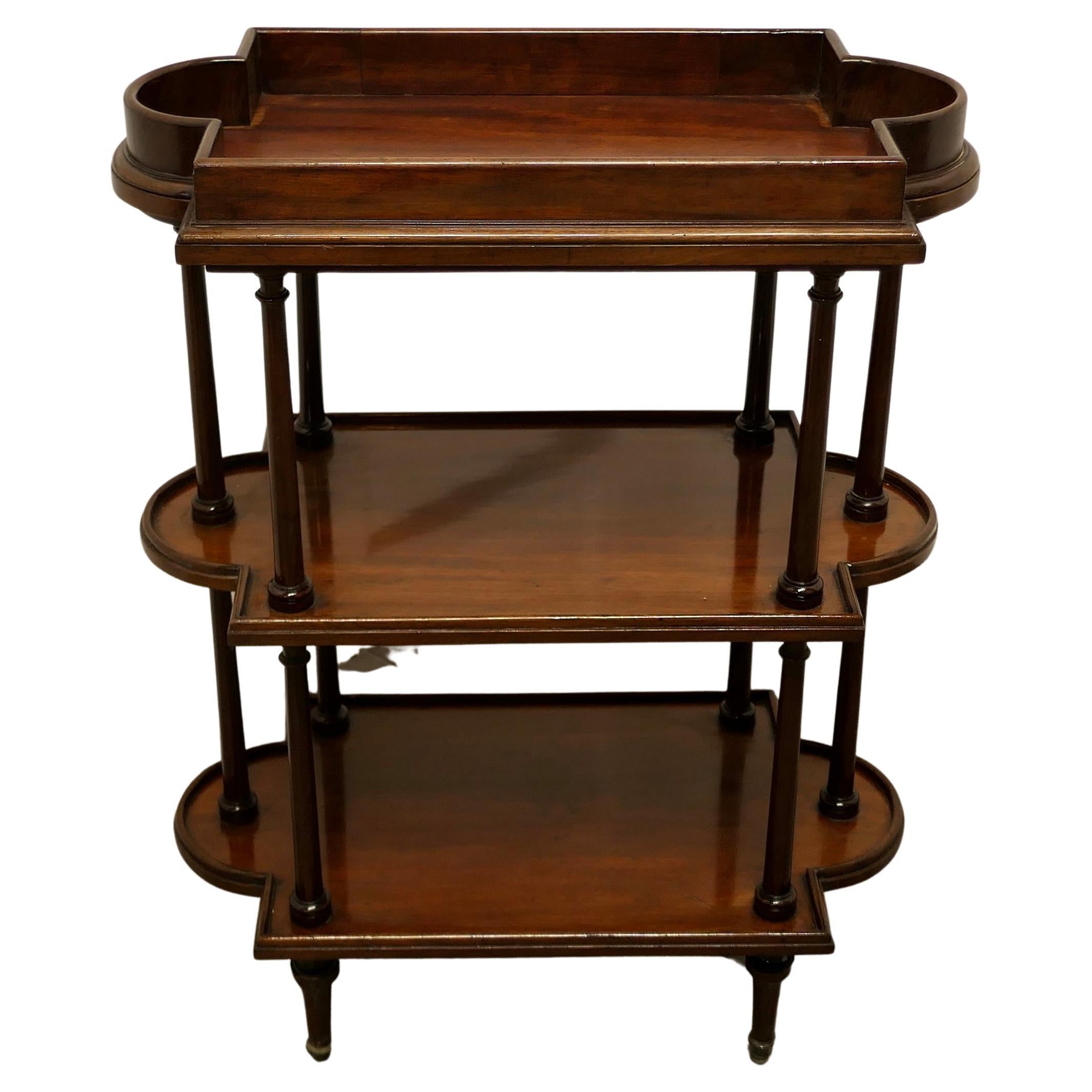French Walnut 3 Tier Etagere or Occasional Table
