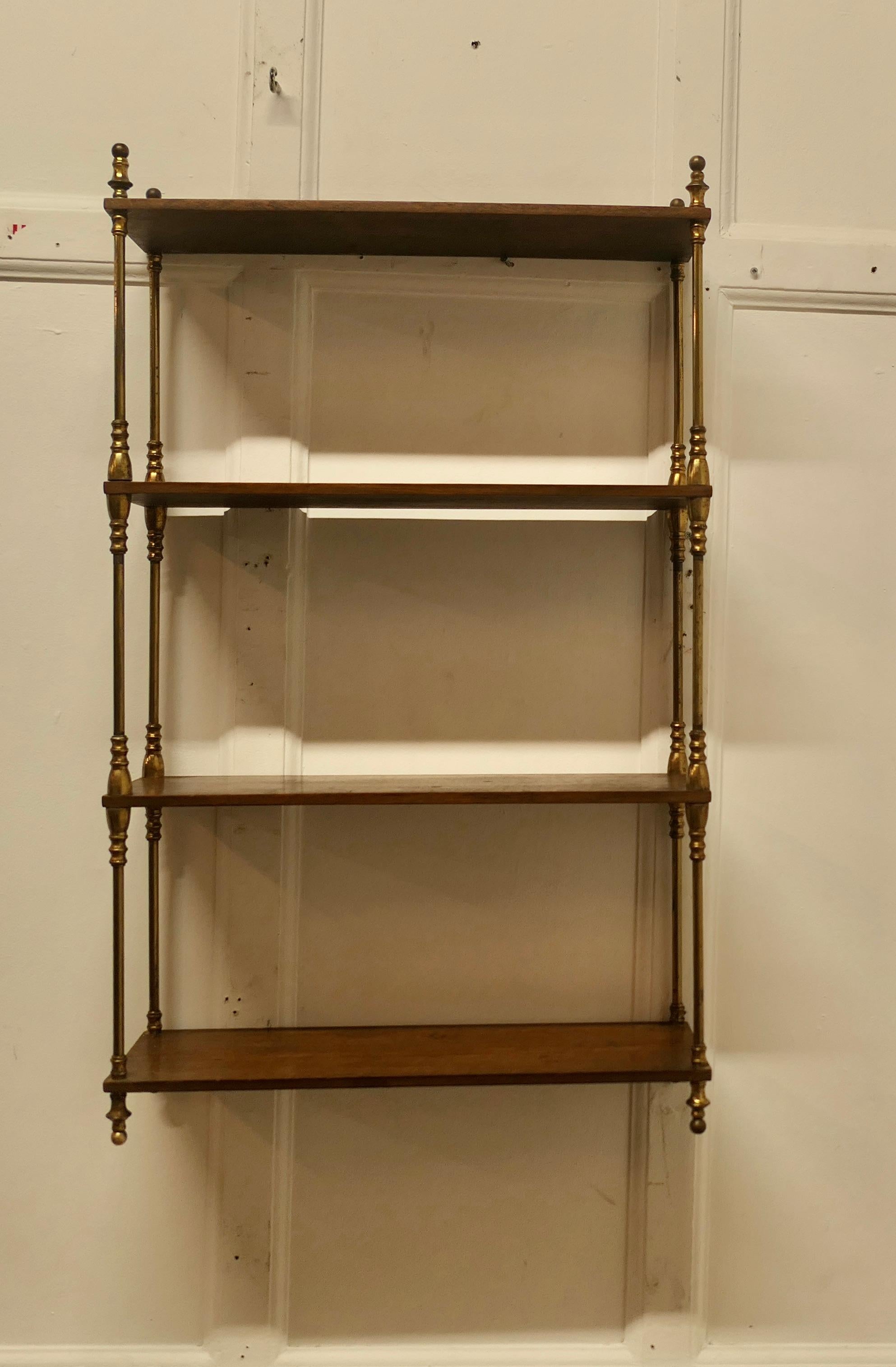 Napoleon III French Walnut and Brass Open Shelf  Unit