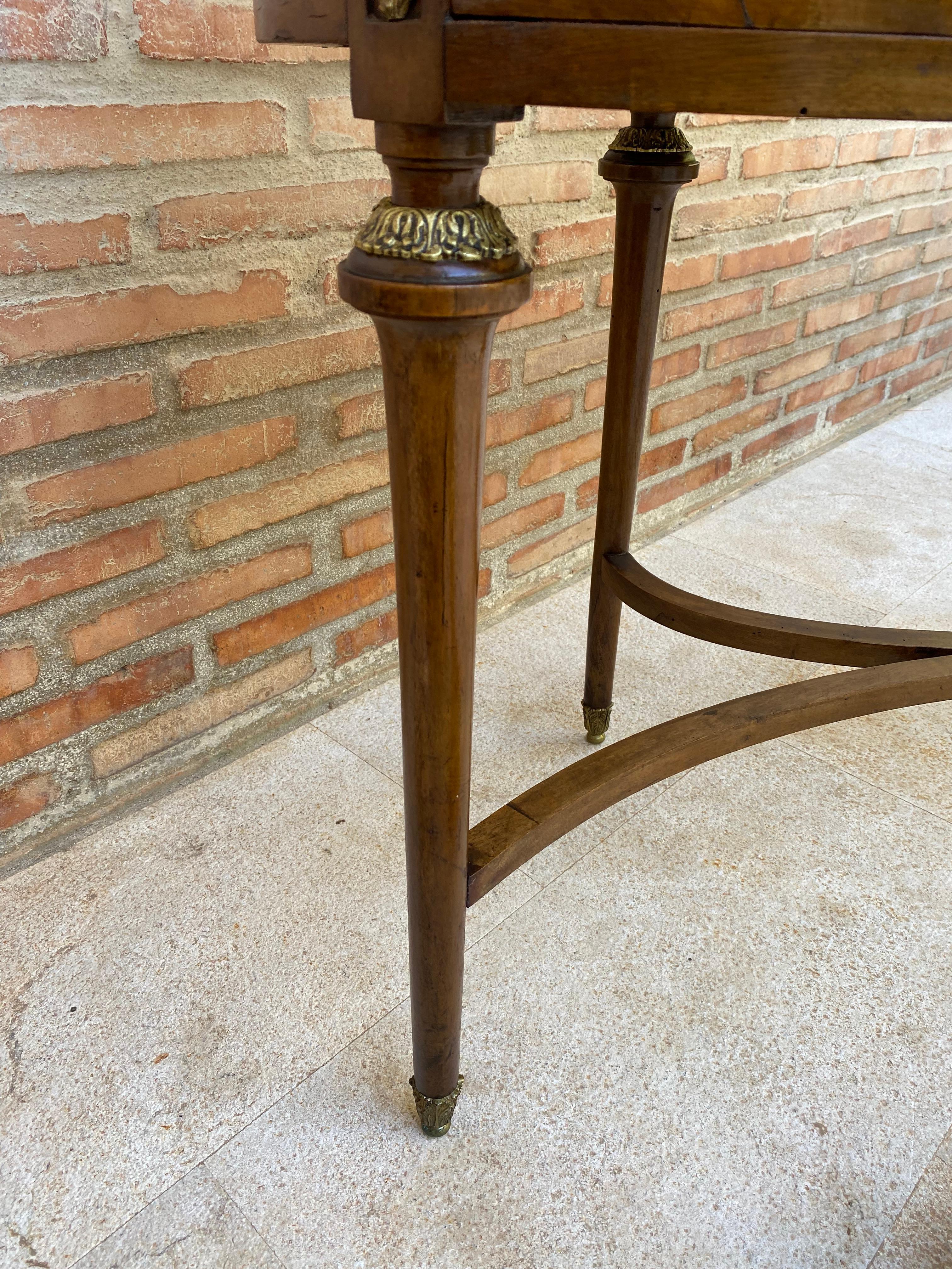 French Walnut and Bronze Vanity with Candelabra Arms For Sale 4