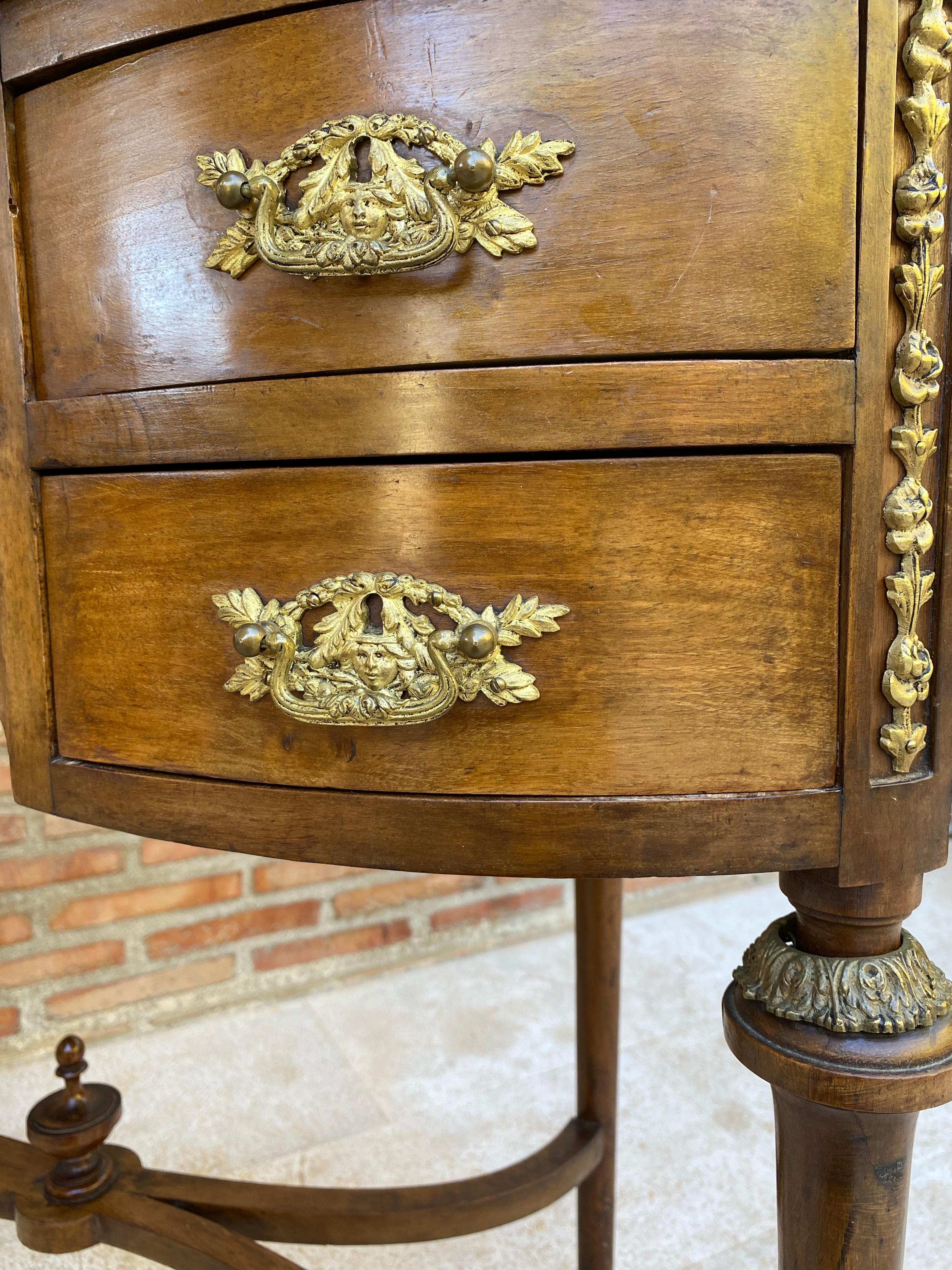 French Walnut and Bronze Vanity with Candelabra Arms For Sale 2