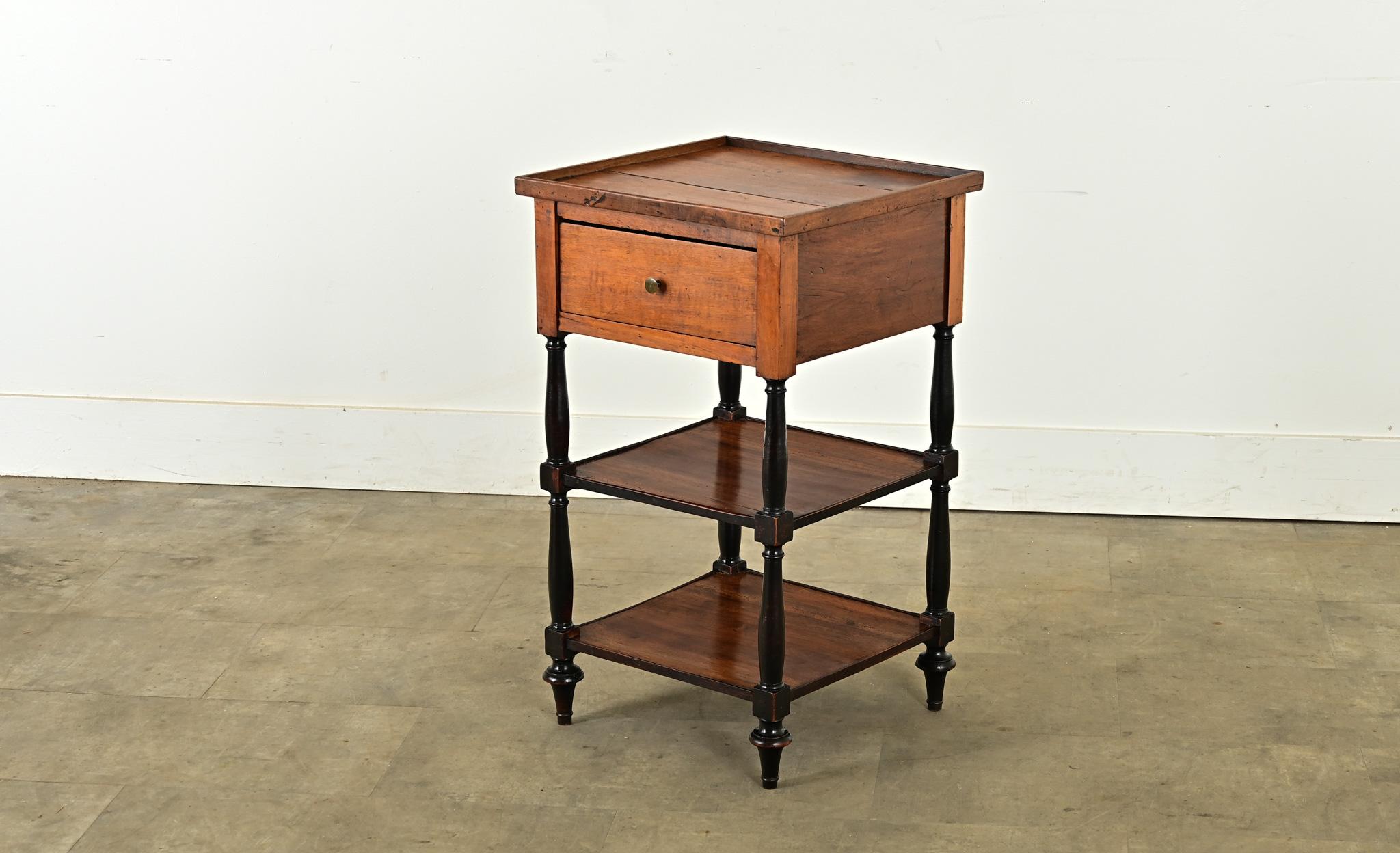French Walnut and Ebonized Etagere For Sale 4