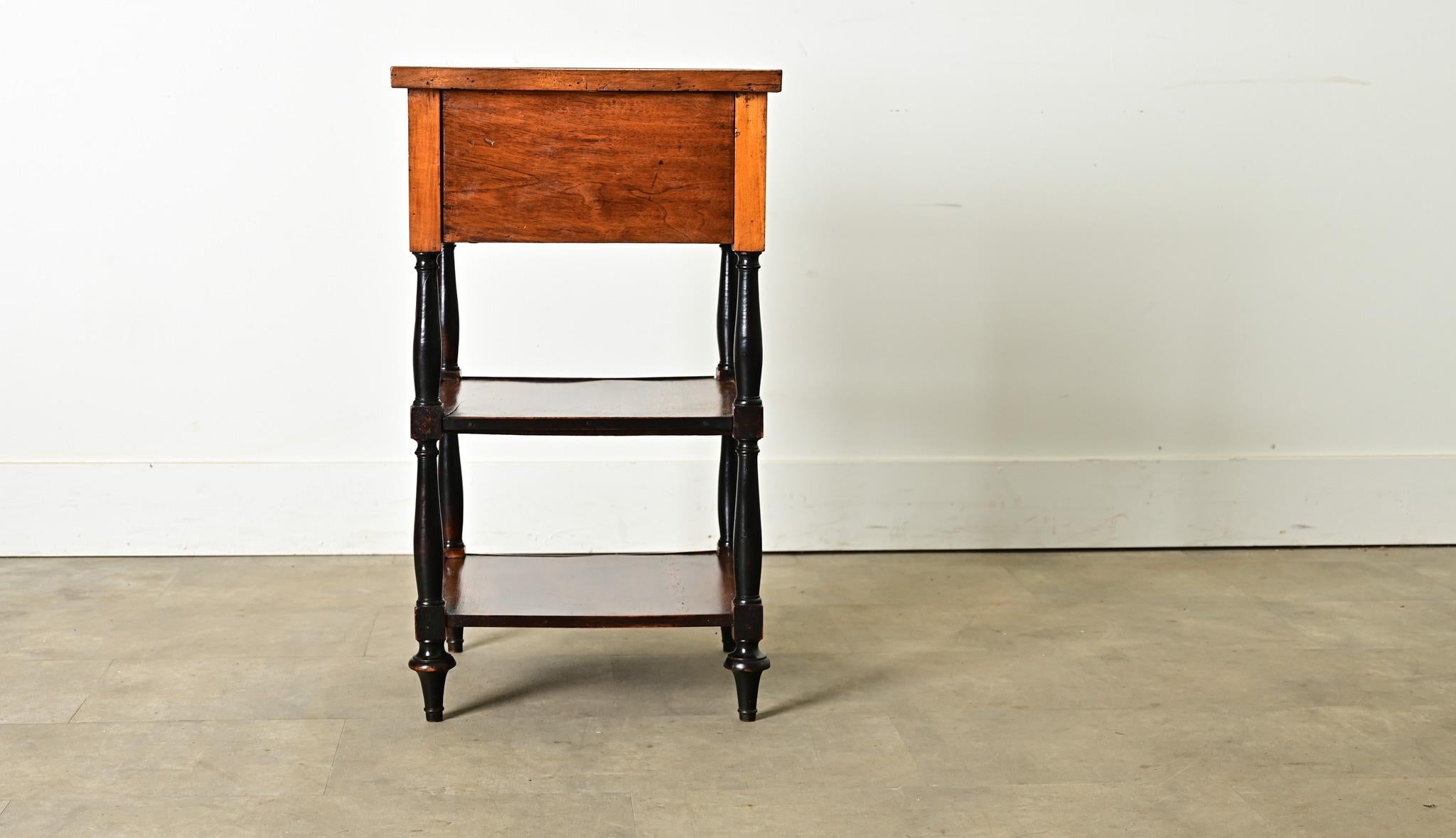 French Walnut and Ebonized Etagere For Sale 5