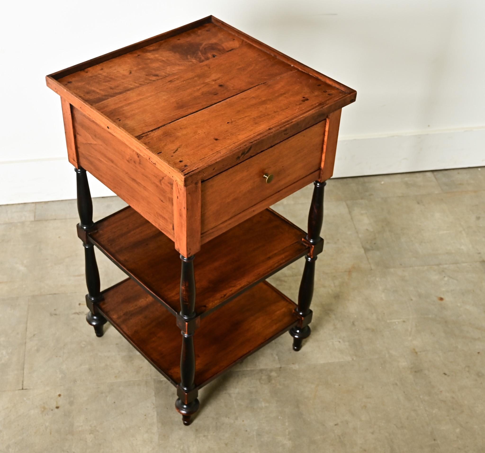 19th Century French Walnut and Ebonized Etagere For Sale