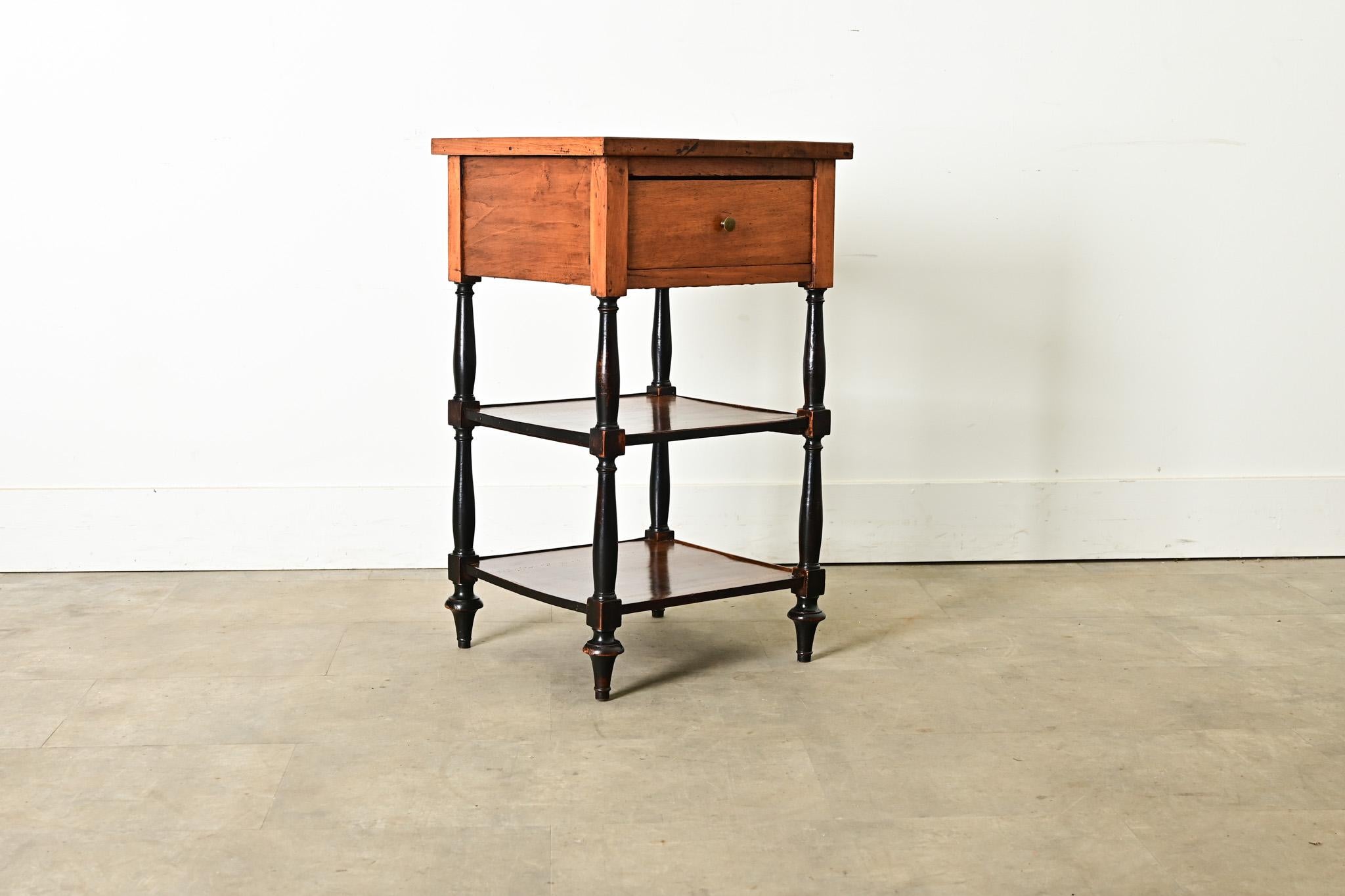 French Walnut and Ebonized Etagere For Sale 1
