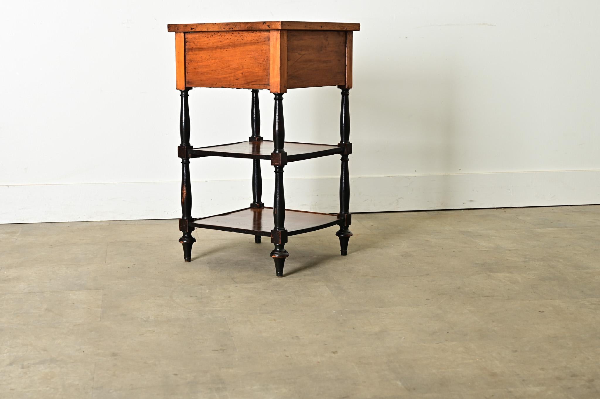 French Walnut and Ebonized Etagere For Sale 3