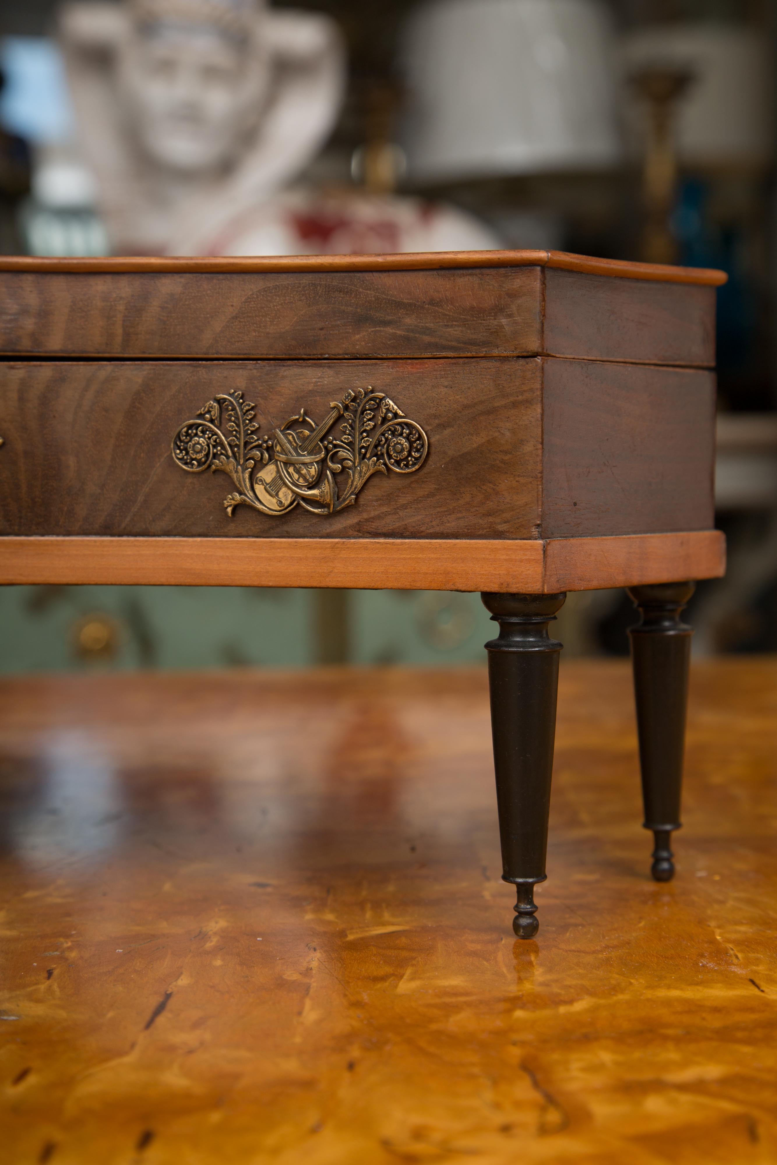 French Walnut and Inlaid Miniature Piano For Sale 3