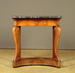 French Walnut and Marble Console Table Circa 1830