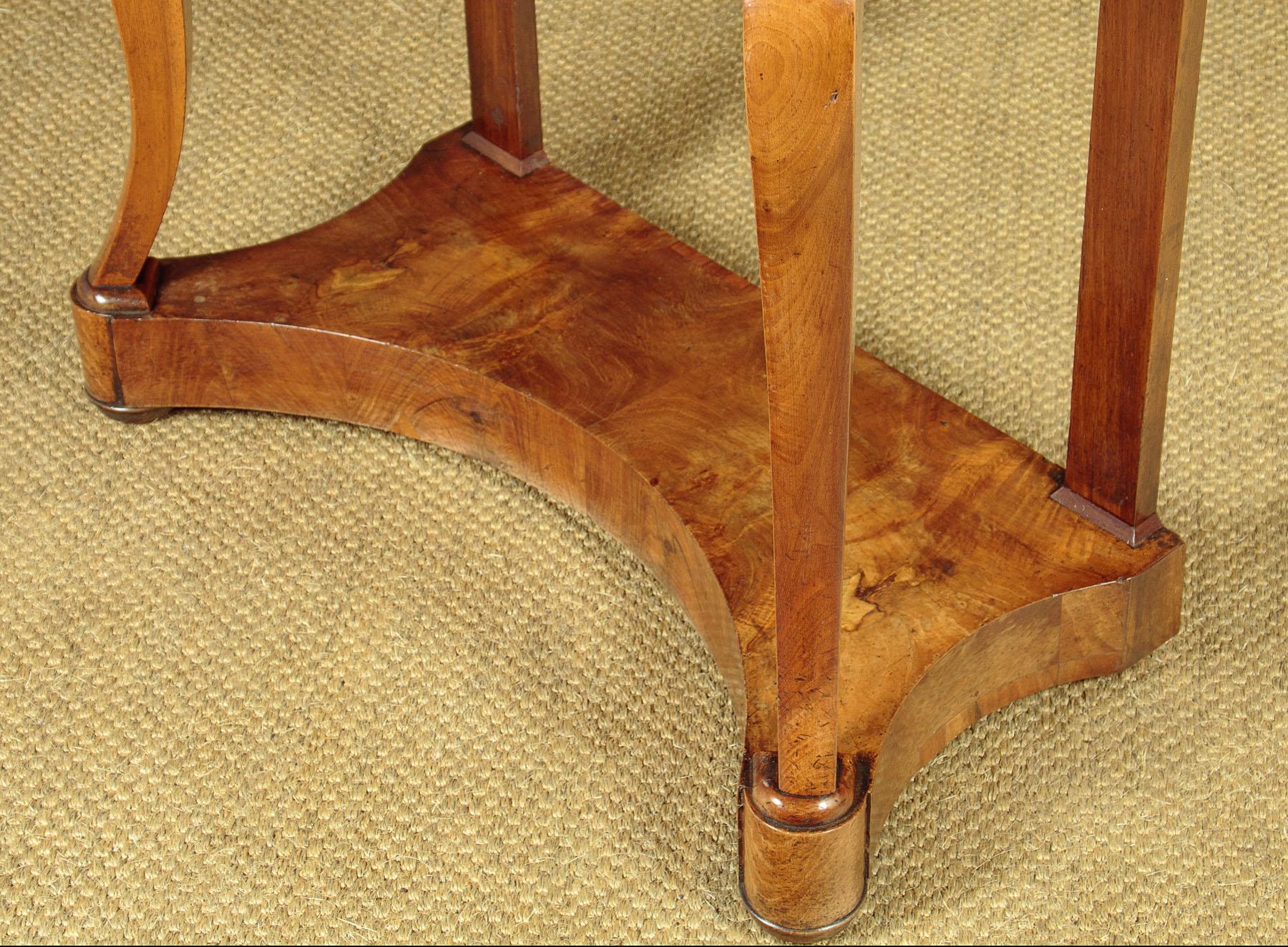 French Walnut and Marble Console Table Circa 1830 1