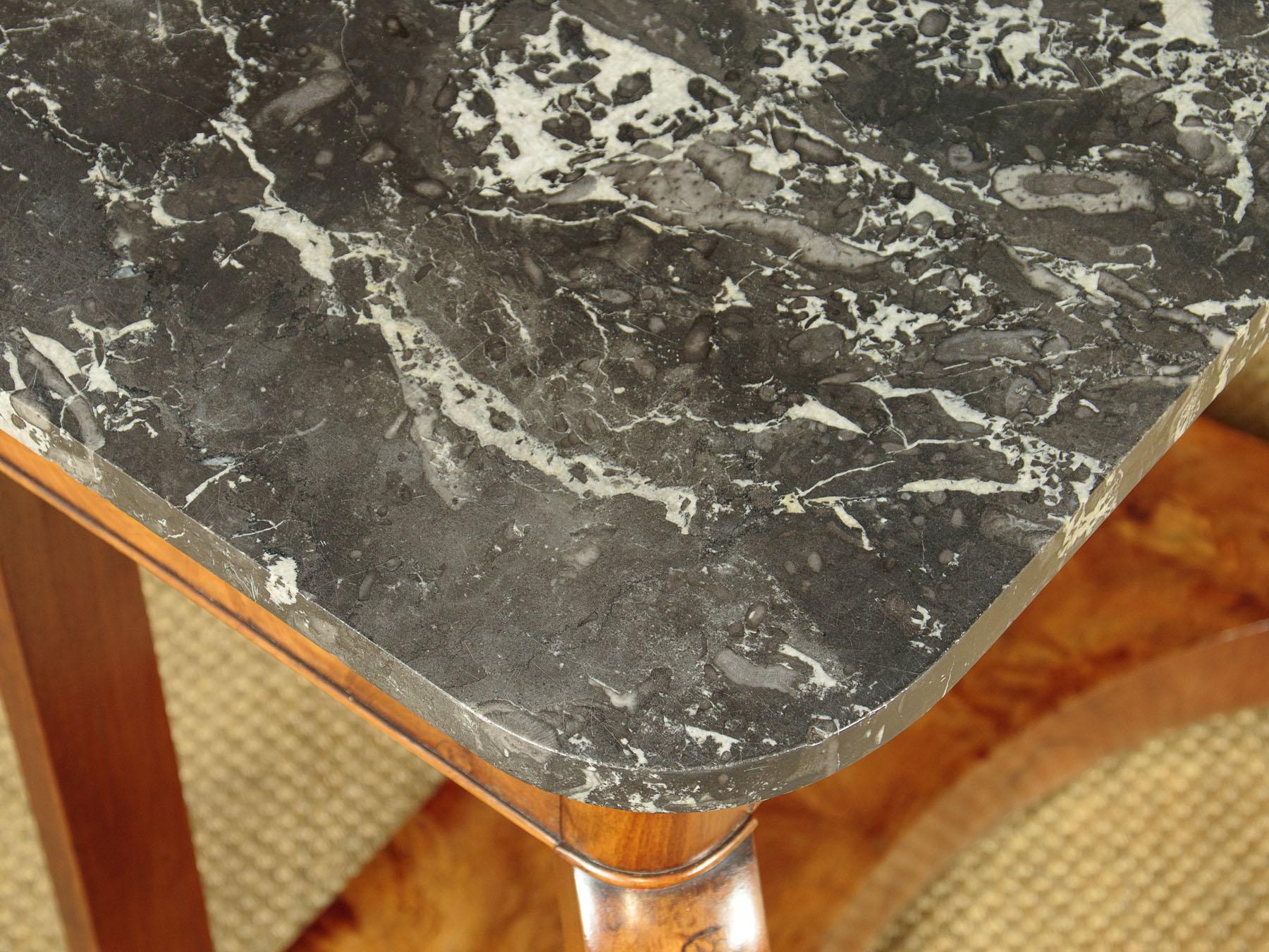 French Walnut and Marble Console Table Circa 1830 3