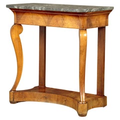 French Walnut and Marble Console Table Circa 1830