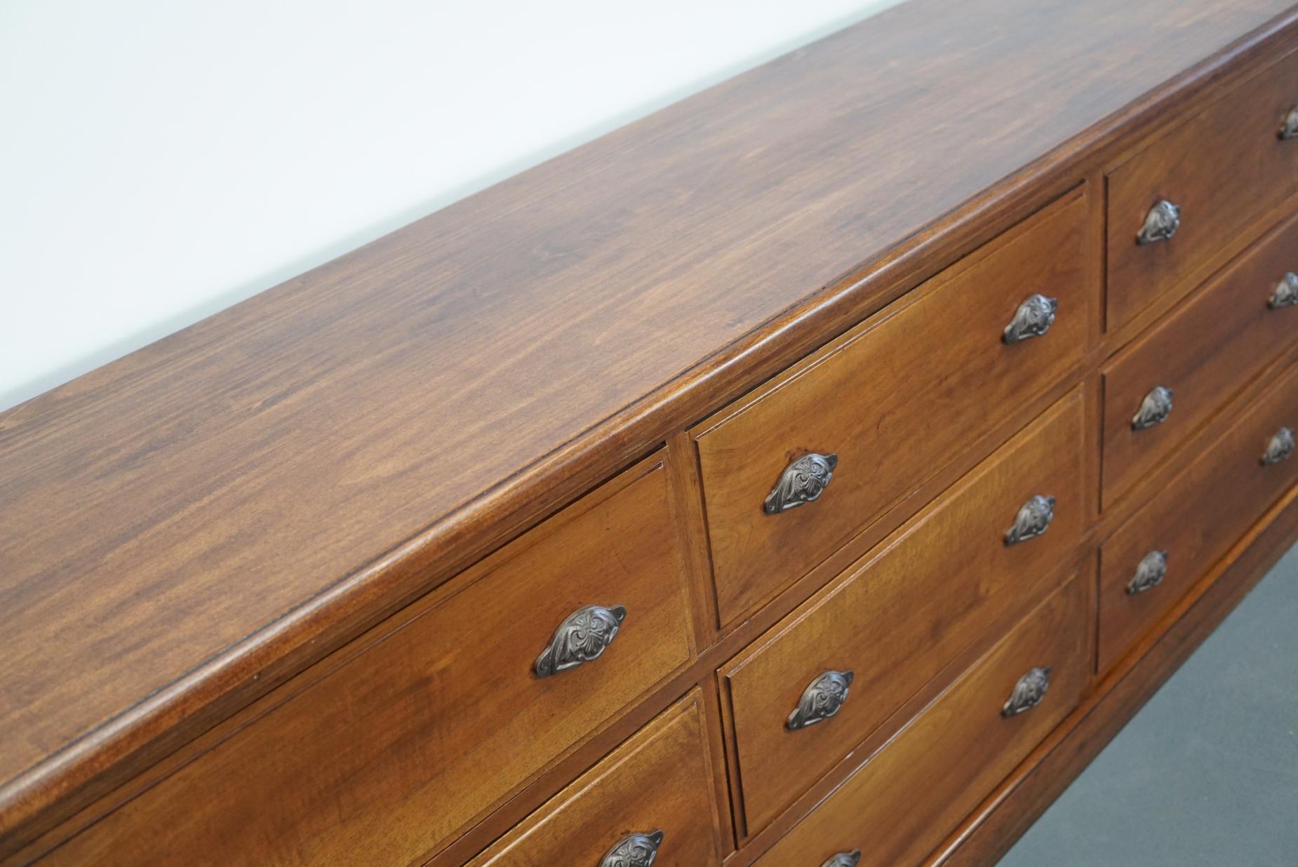 French Walnut and Oak Apothecary Cabinet, 1890s In Good Condition In Nijmegen, NL