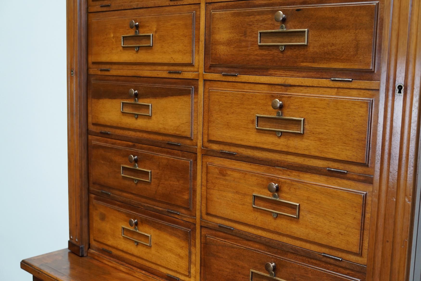 French Walnut Apothecary Cabinet / Filing Cabinet, 1920s For Sale 3
