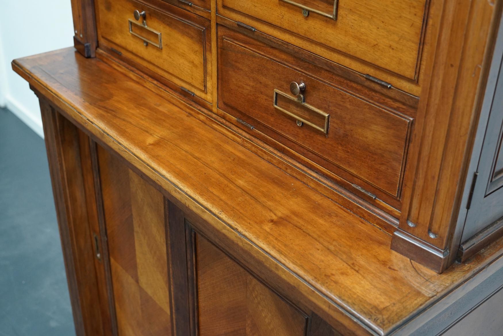 French Walnut Apothecary Cabinet / Filing Cabinet, 1920s For Sale 12