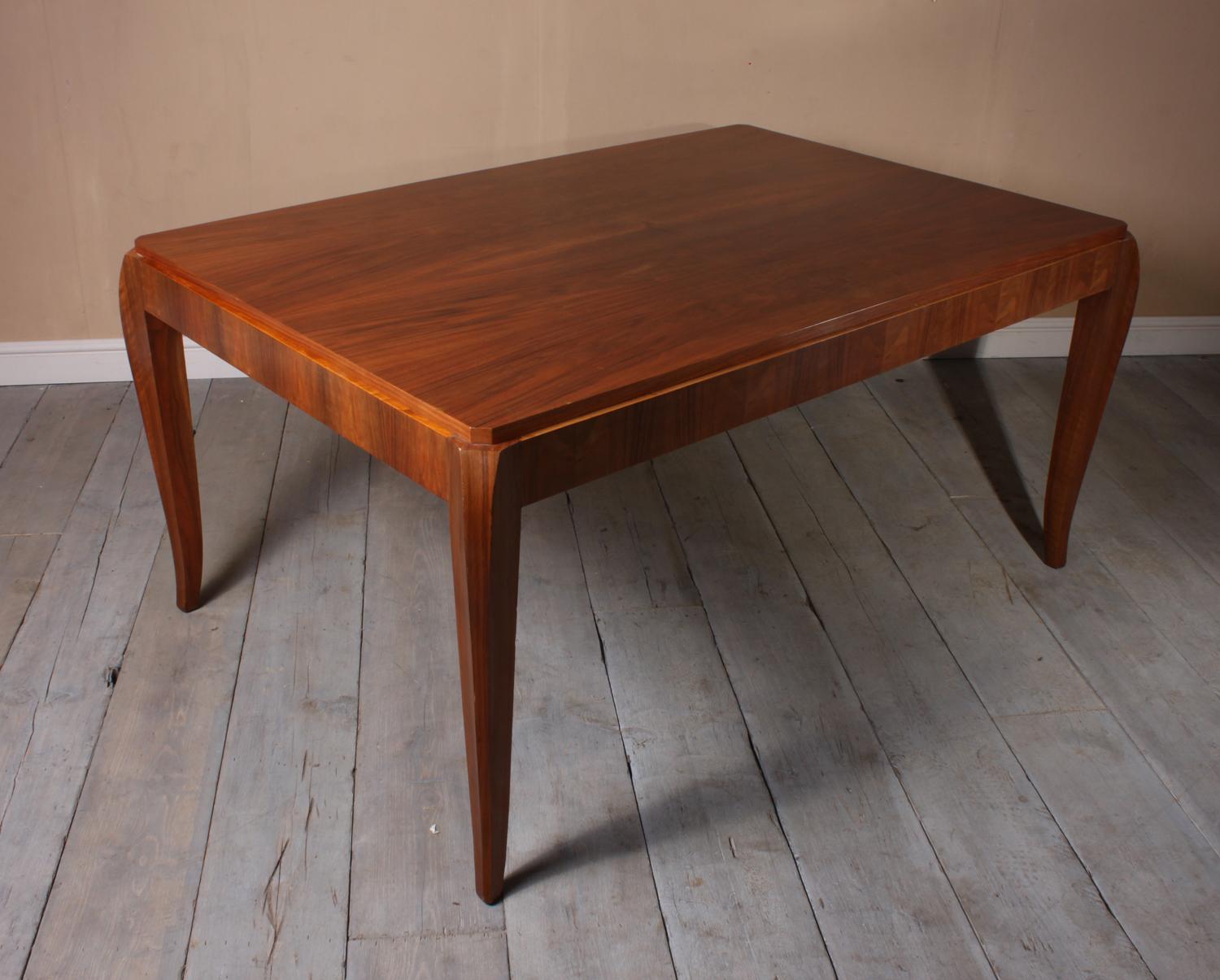 French Walnut Art Deco Dining Table 4