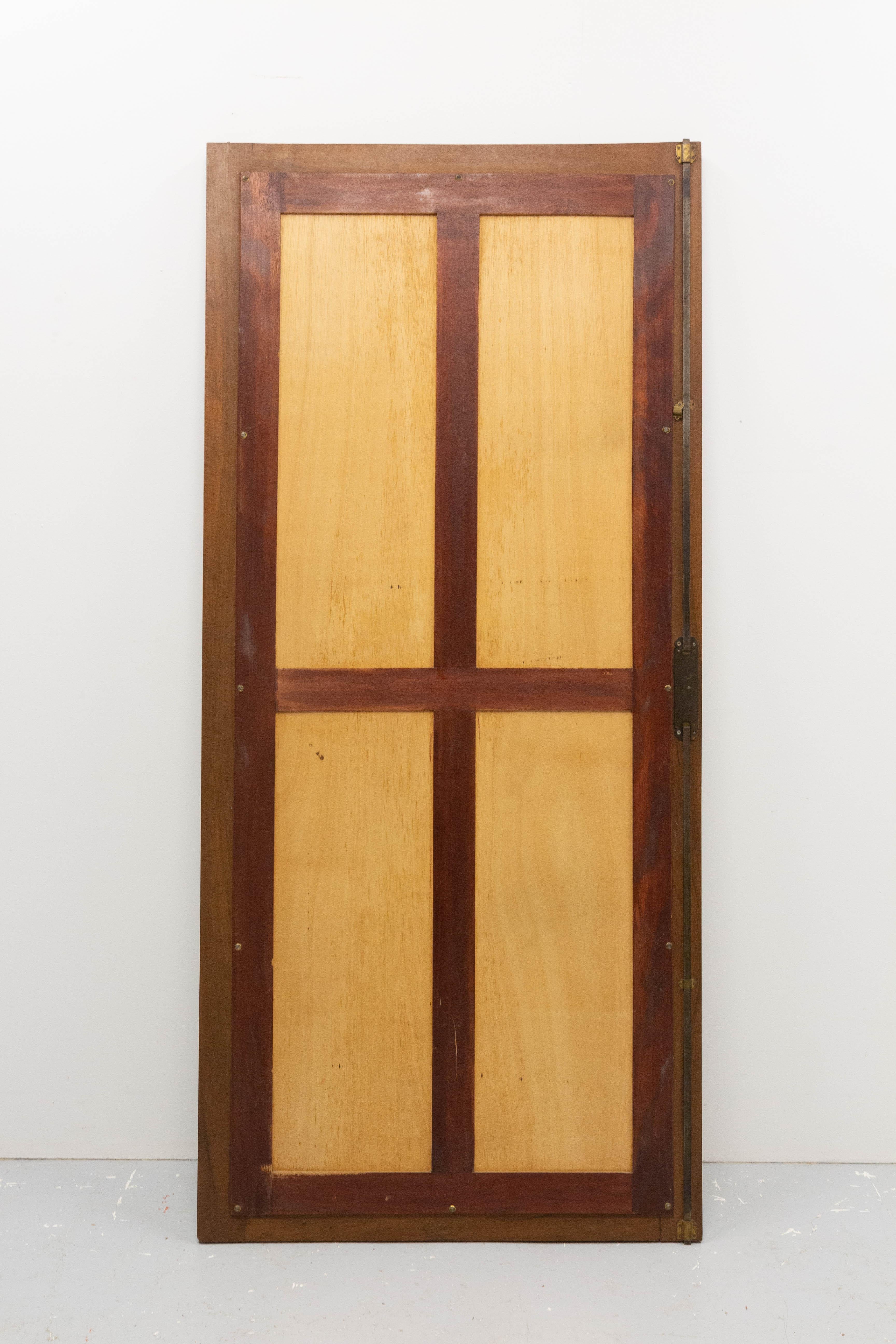 Mid-20th Century French Walnut Art Deco Door with Mirror, circa 1930 For Sale