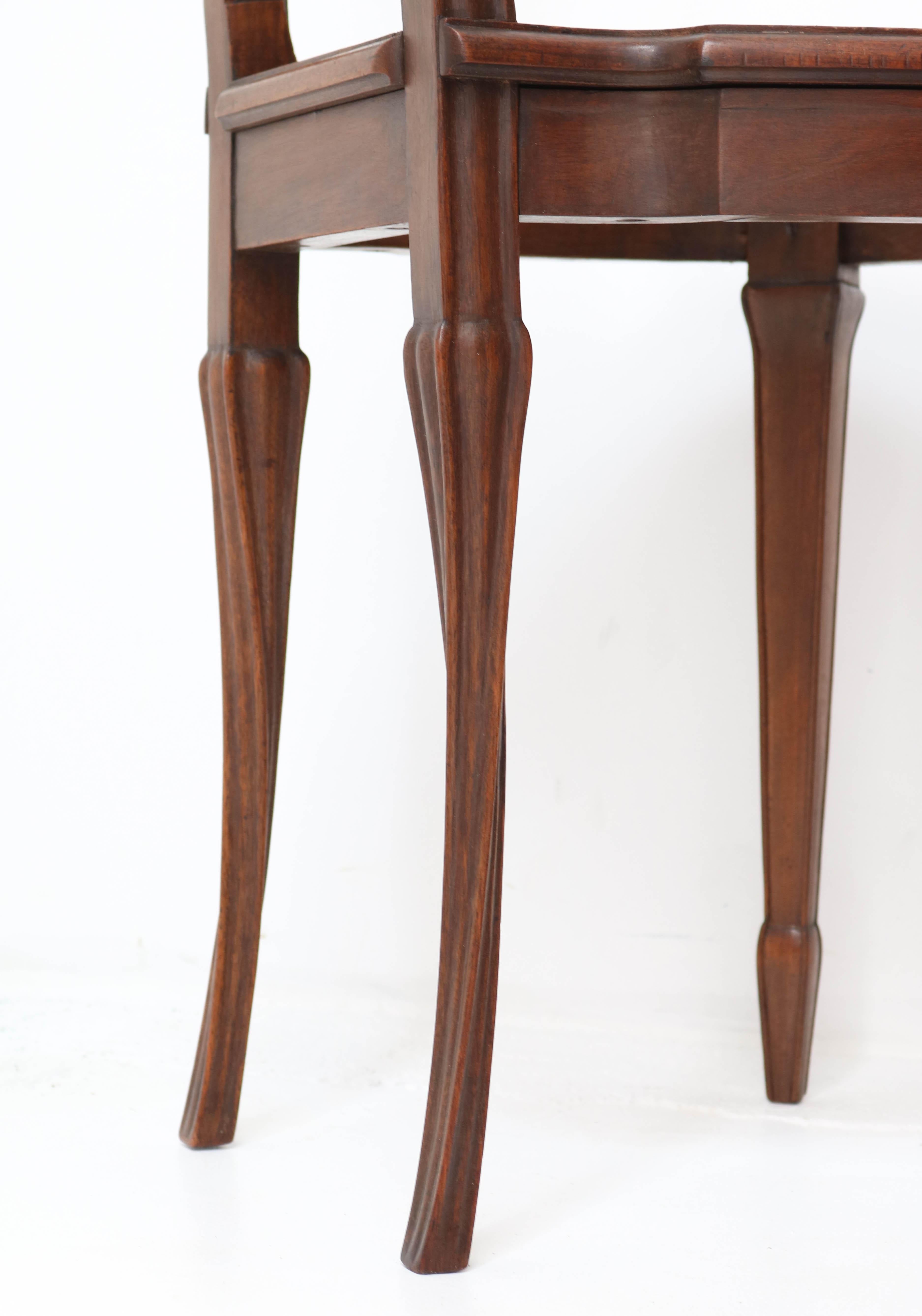 French Walnut Art Nouveau Side Chair Attributed to Louis Majorelle, 1900s 7