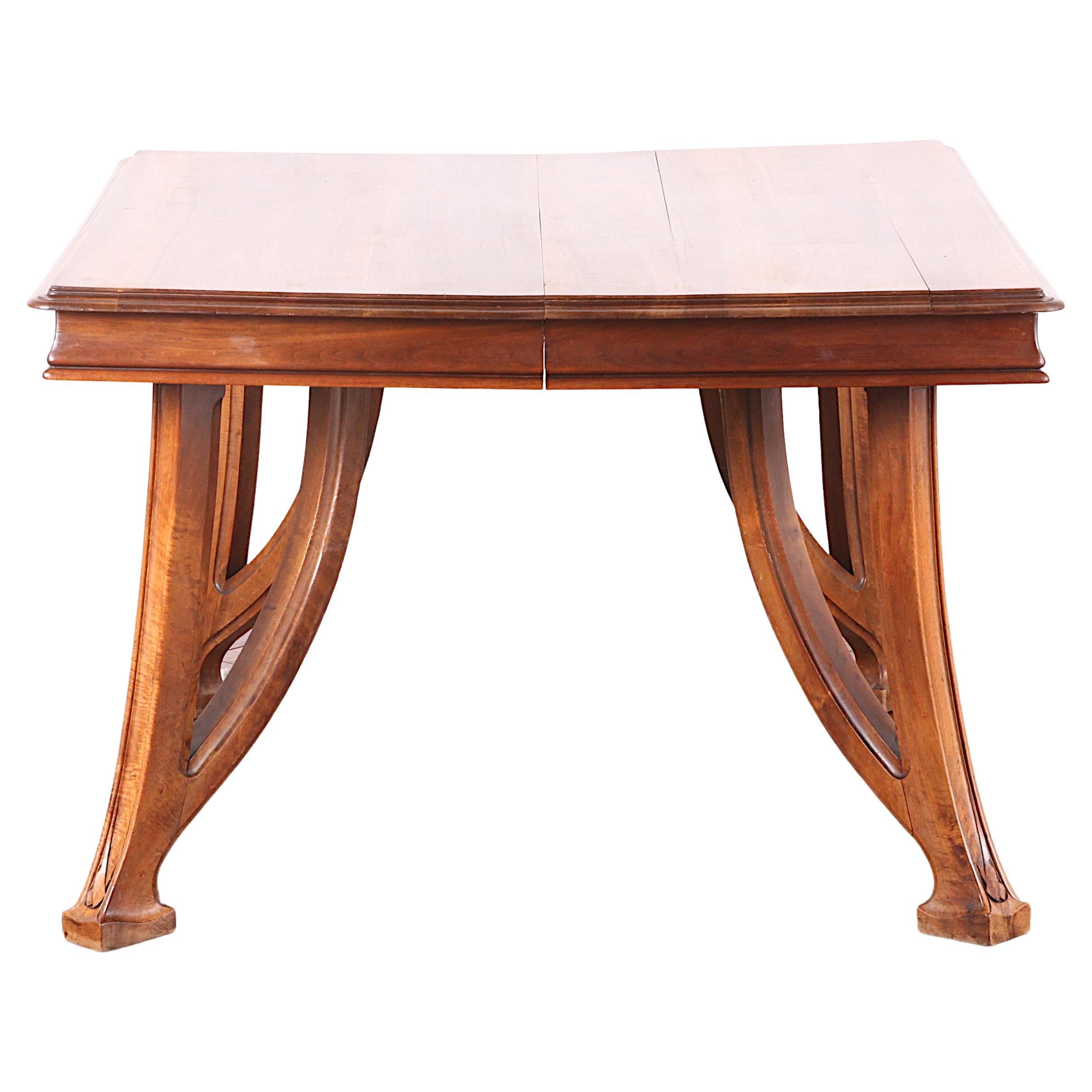 French Walnut Art Nouveau Table For Sale