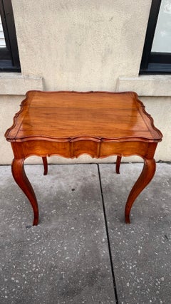 French Walnut Backgammon Game Table with Orig. Bakelite and Dice Pieces, C. 1780