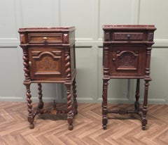 French Walnut Barley Twist Night Table or Side Cupboard
