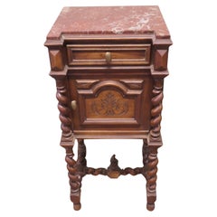 Table de nuit ou meuble d'appoint en noyer français Barley Twist
