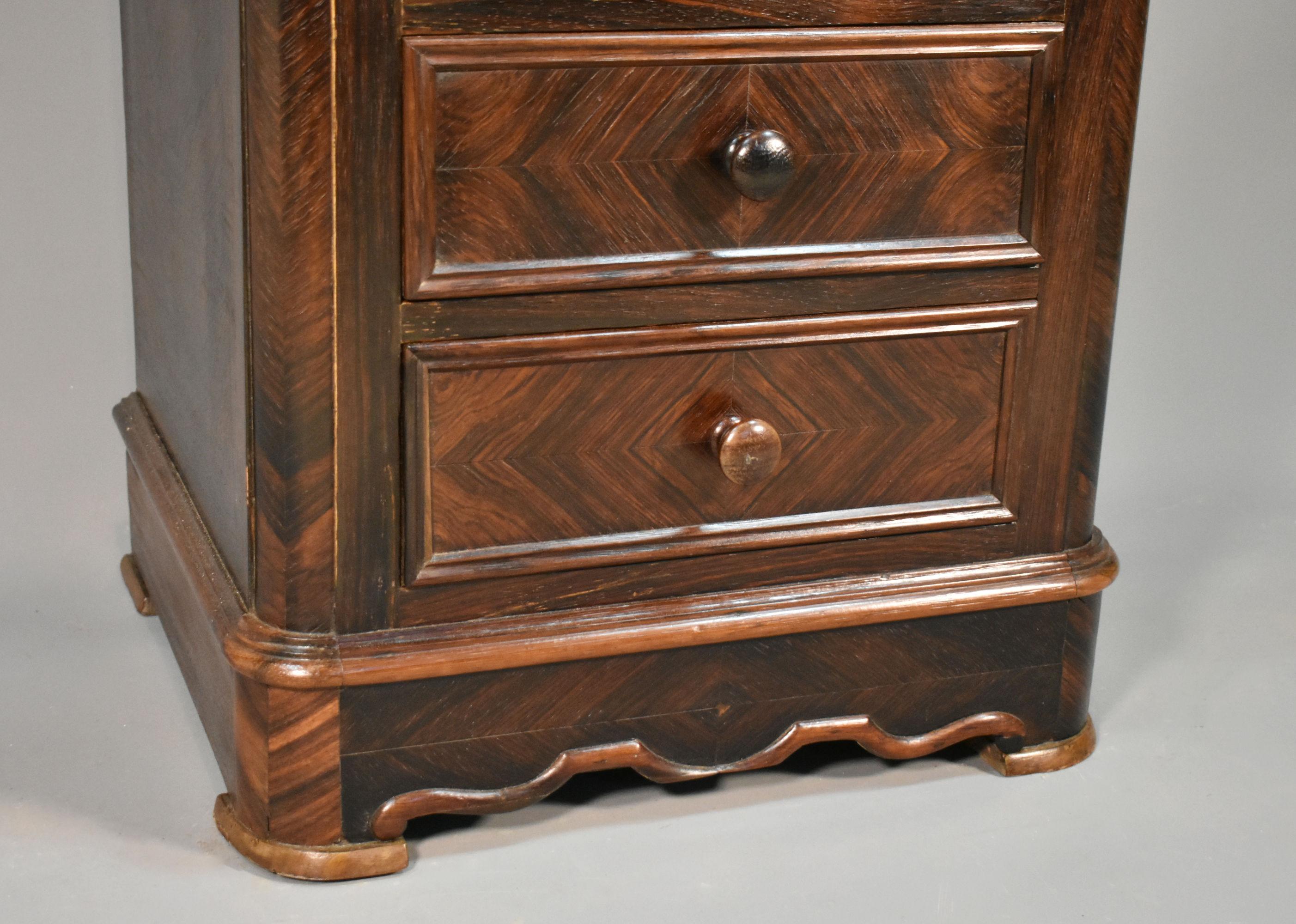 French Walnut Bedside Cabinet / Lingerie Chest 19th Century For Sale 4