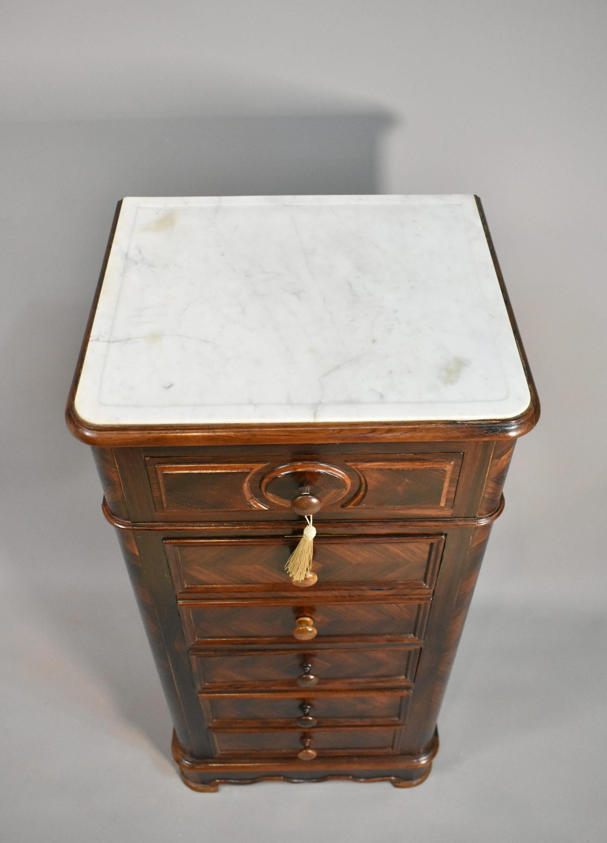 French Walnut Bedside Cabinet / Lingerie Chest 19th Century For Sale 1