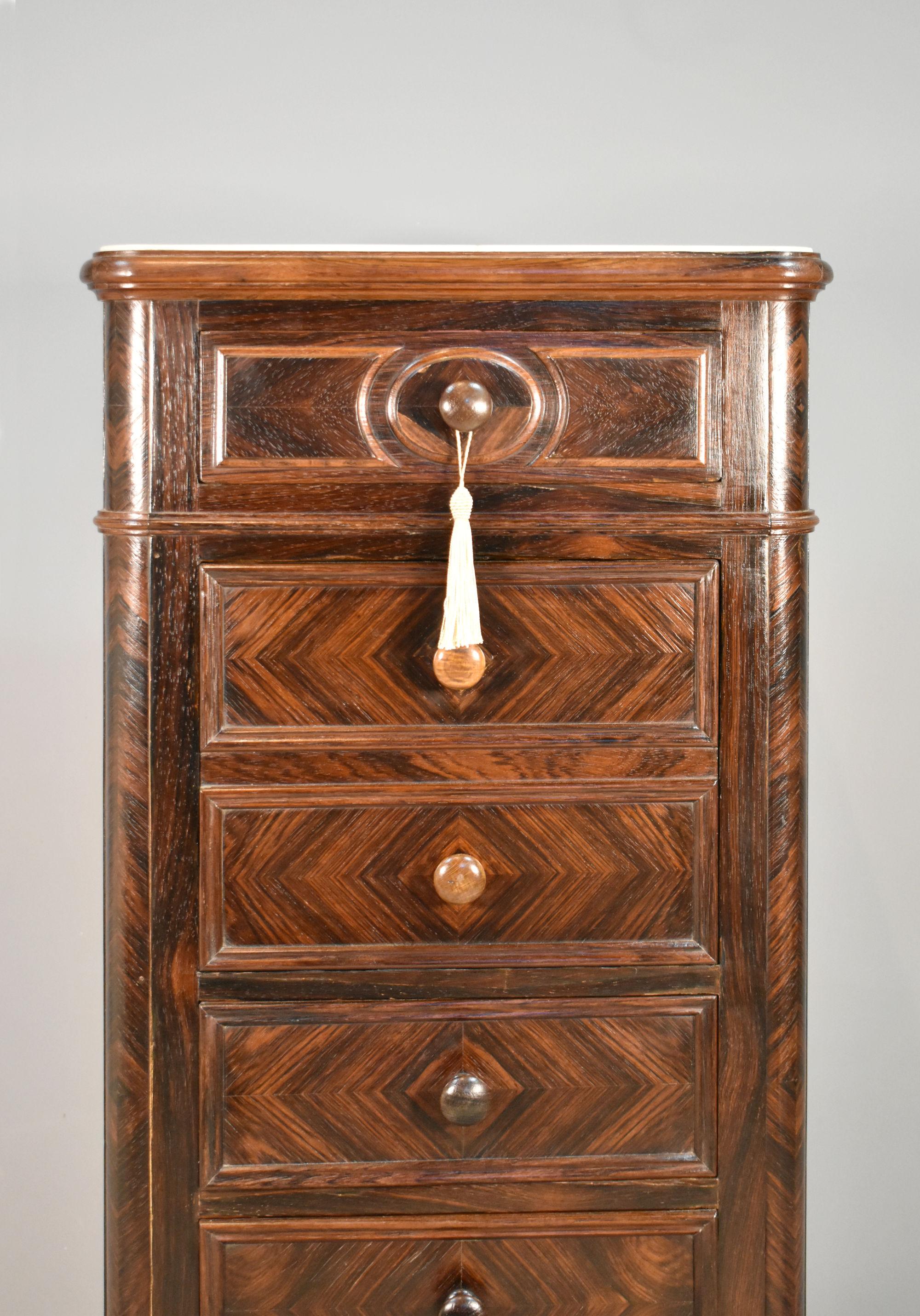 French Walnut Bedside Cabinet / Lingerie Chest 19th Century For Sale 3