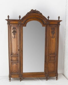 Piccolo Armoire Chef-d'Oeuvre francese in noce e specchio smussato, circa 1900