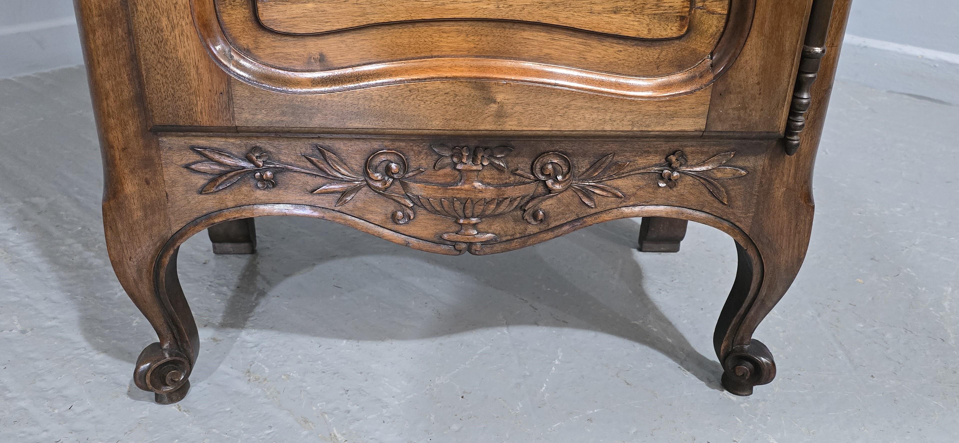 French Provincial French Walnut Bookcase For Sale