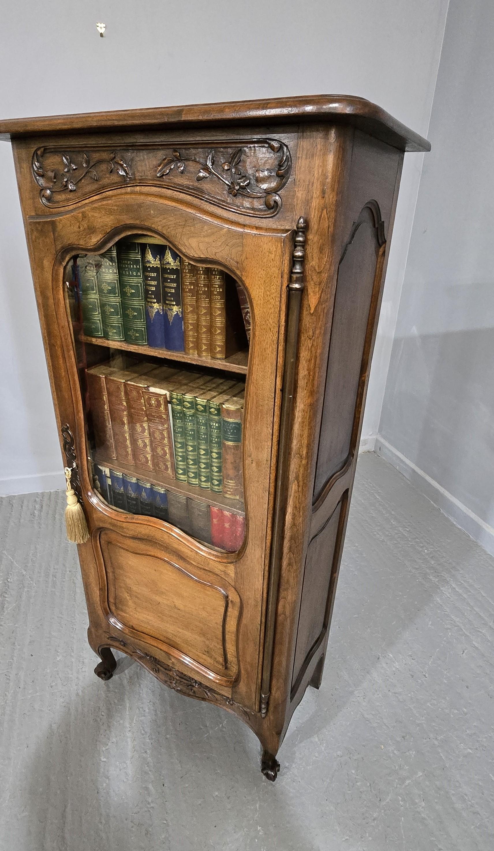 19th Century French Walnut Bookcase For Sale