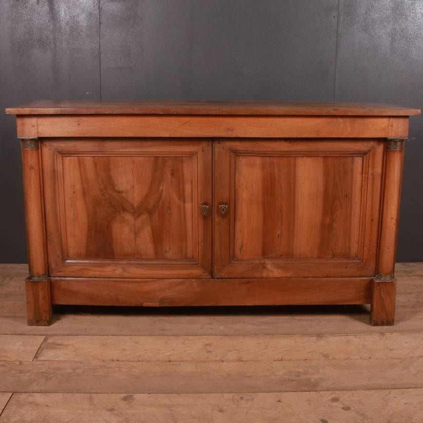 Early 19th century French pale walnut buffet, 1820

Dimensions:
63.5 inches (161 cms) wide
17.5 inches (44 cms) deep
36 inches (91 cms) high.

 