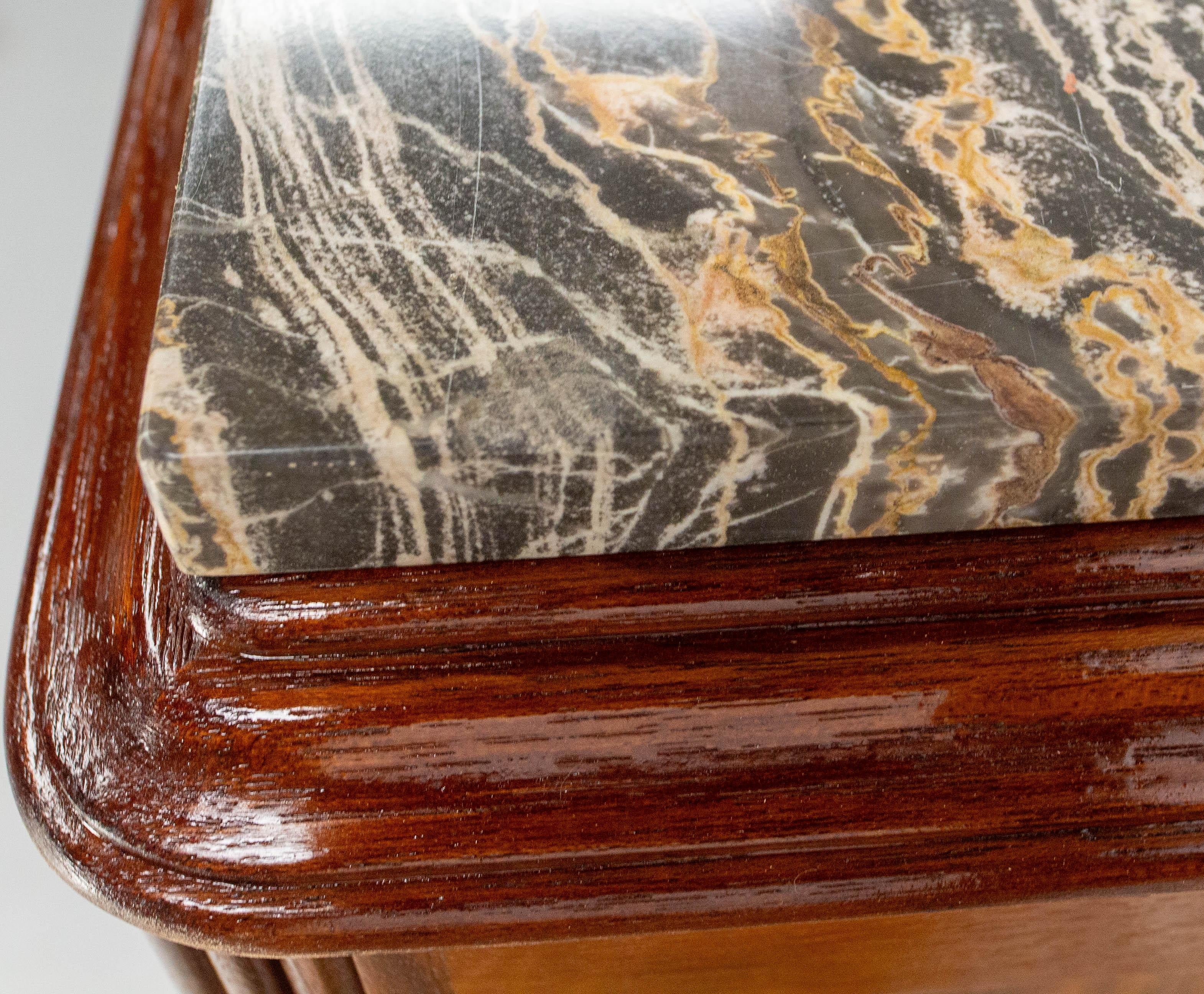 Mobile da scrivania in radica di noce francese con piano in marmo Meuble de Métier Art Déco circa 1920 in vendita 14