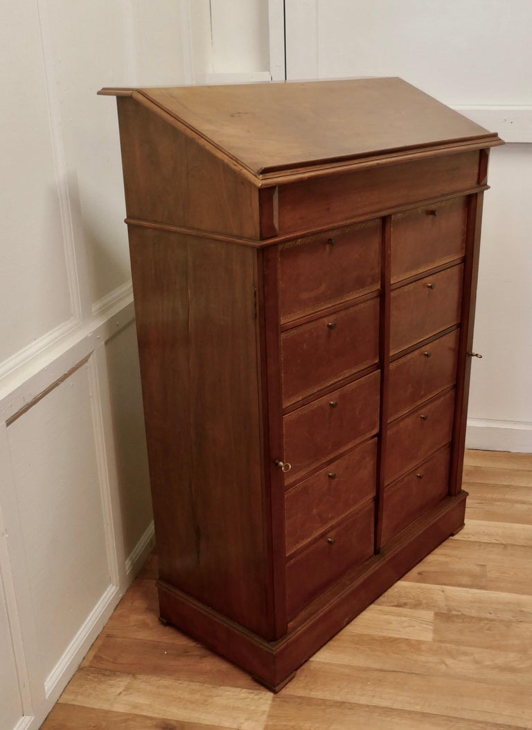 French Walnut Cartonniere Wellington Chest Filing Reception
